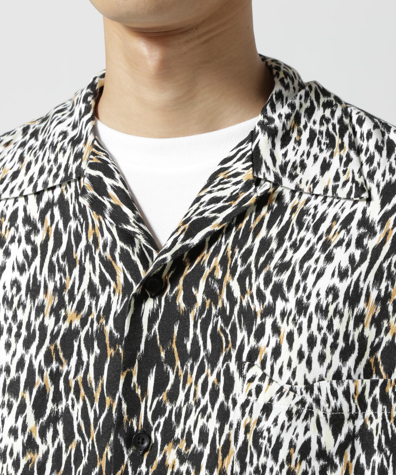 MINEDENIM（マインデニム）Leopard Open Collar SH