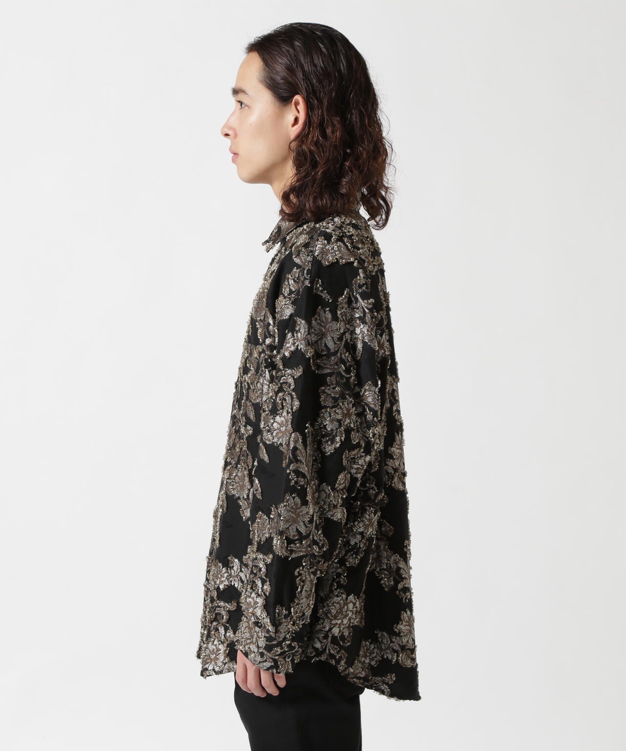 LUSOR（ルーソル）FLOWER CUT JQD SHIRT フラワージャカードシャツ