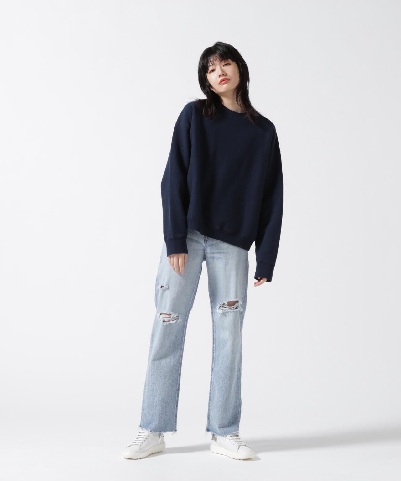 ATON (エイトン) B'2nd 別注GARMENT DYE URAKE / OVERSIZED SWEAT SHIRT/ウィメンズ