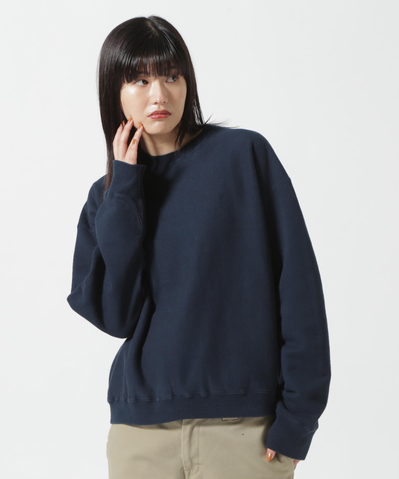 ATON (エイトン) B'2nd 別注GARMENT DYE URAKE / OVERSIZED SWEAT SHIRT/ウィメンズ