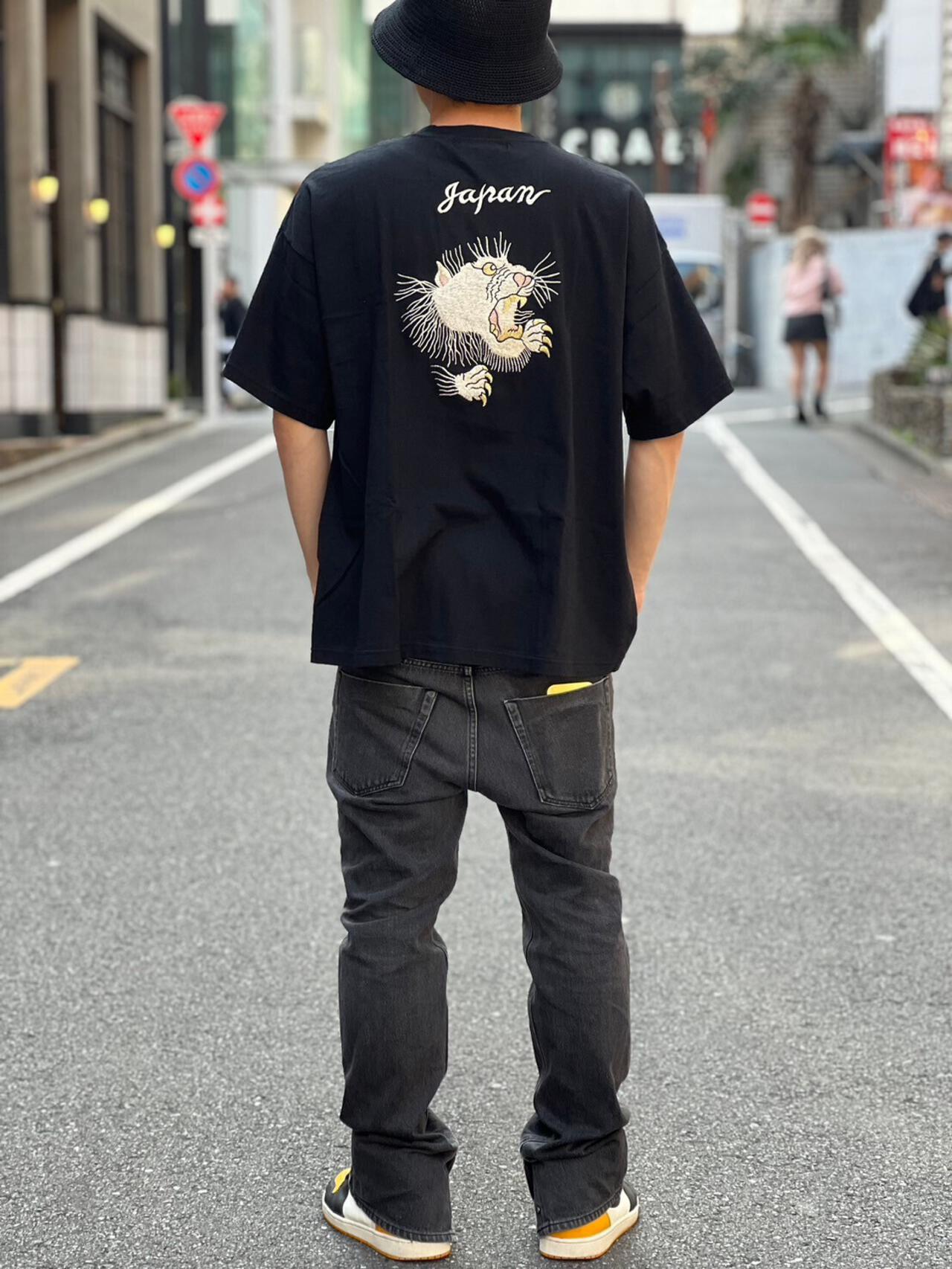 REMI RELIEF / 別注20/-天竺BIGサイズT(刺繍：tiger)