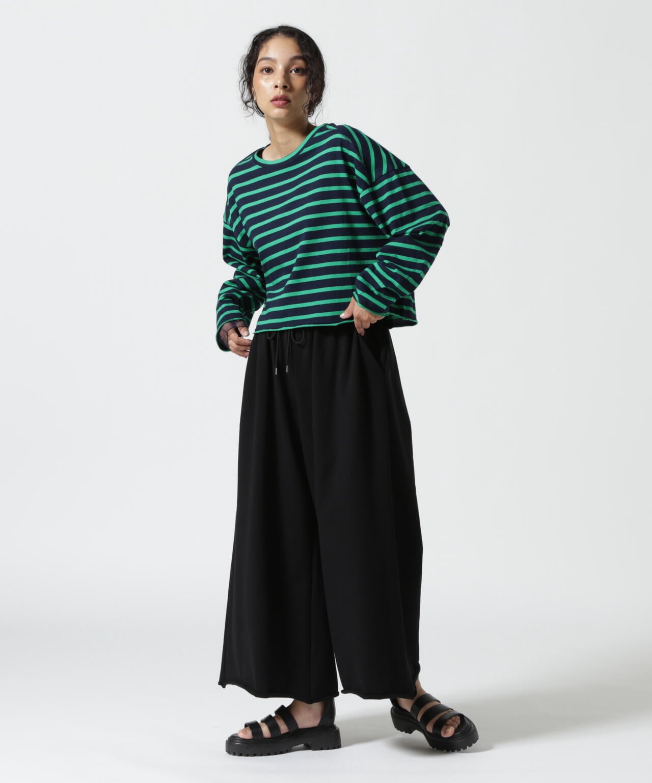 DROIT BELLO（ドロイトベロ）別注チュールドッキングボーダーカットソー