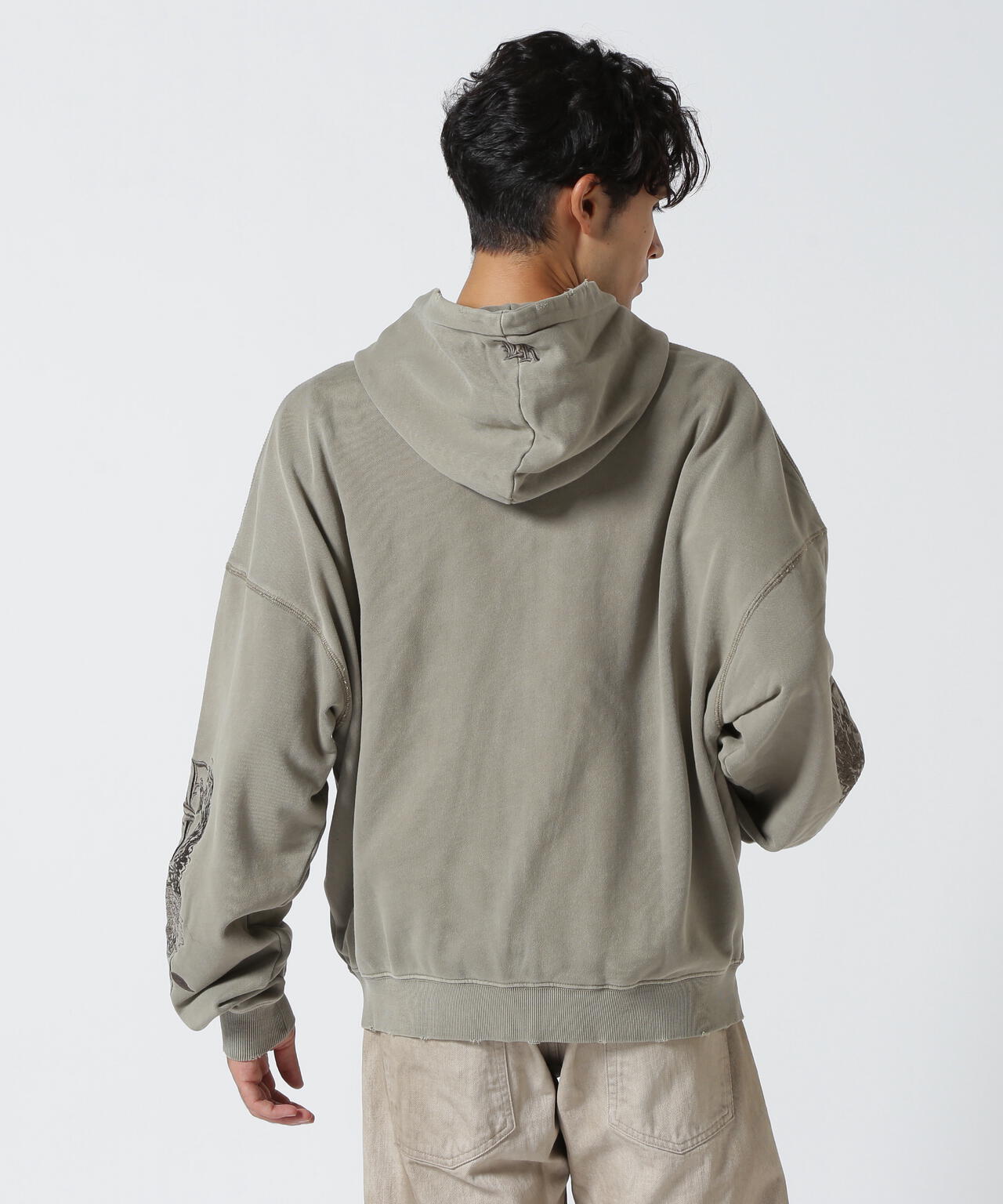 LUSOR（ルーソル）PIGMENT SWEAT ZIP HOODIE FLOWER