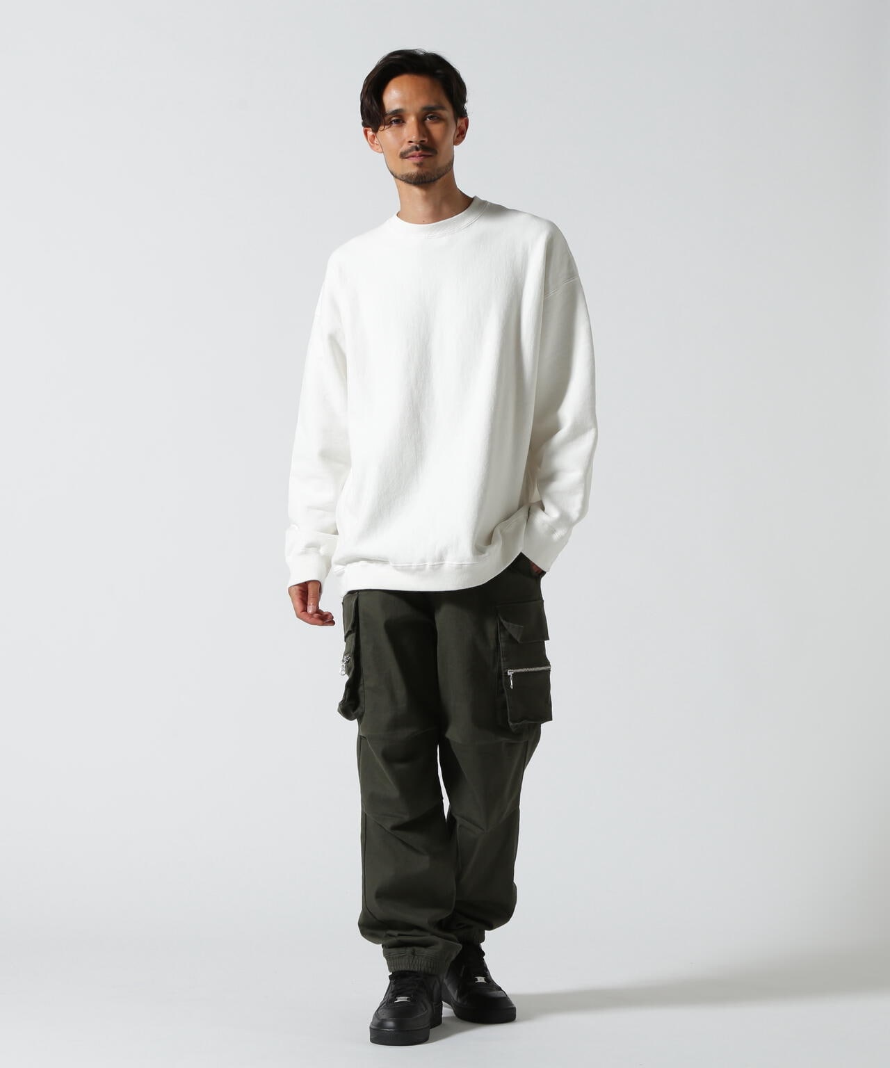 ATON (エイトン) GARMENT DYED URAKE  OVERSIZED PULLOVER