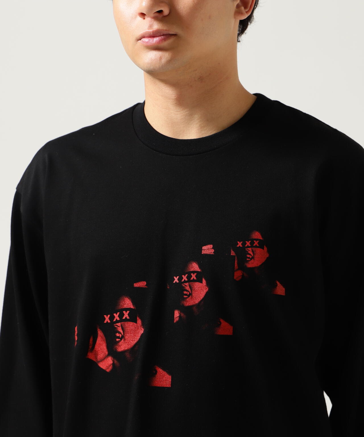 GOD SELECTION XXX/3 FACE LONG SLEEVE T-SHIRT