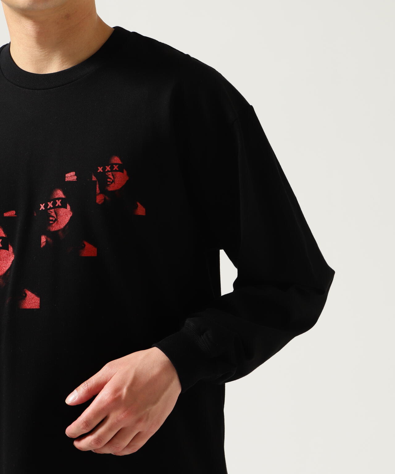 GOD SELECTION XXX/3 FACE LONG SLEEVE T-SHIRT
