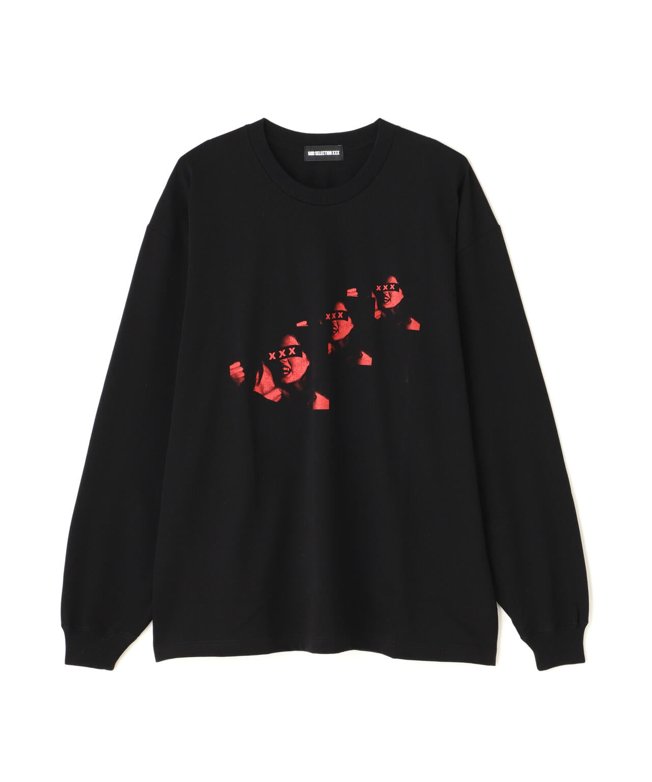 GOD SELECTION XXX/3 FACE LONG SLEEVE T-SHIRT