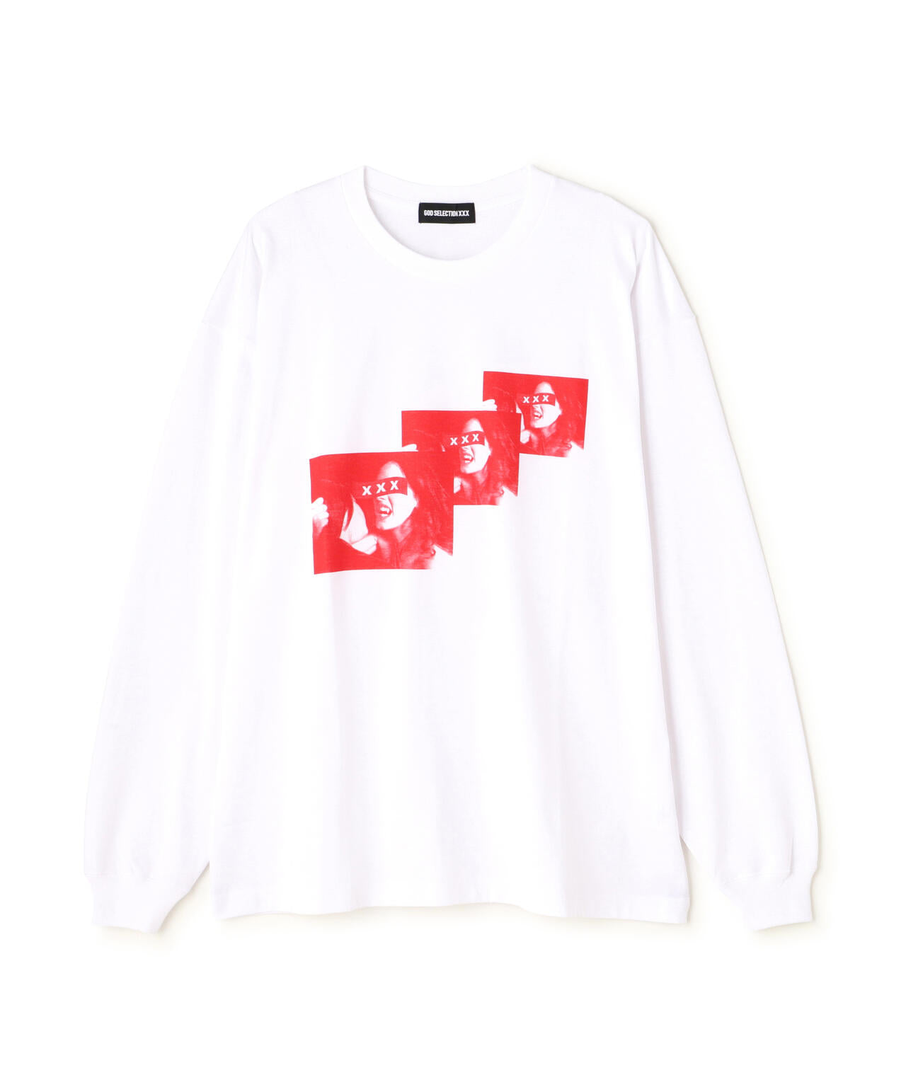 GOD SELECTION XXX/3 FACE LONG SLEEVE T-SHIRT
