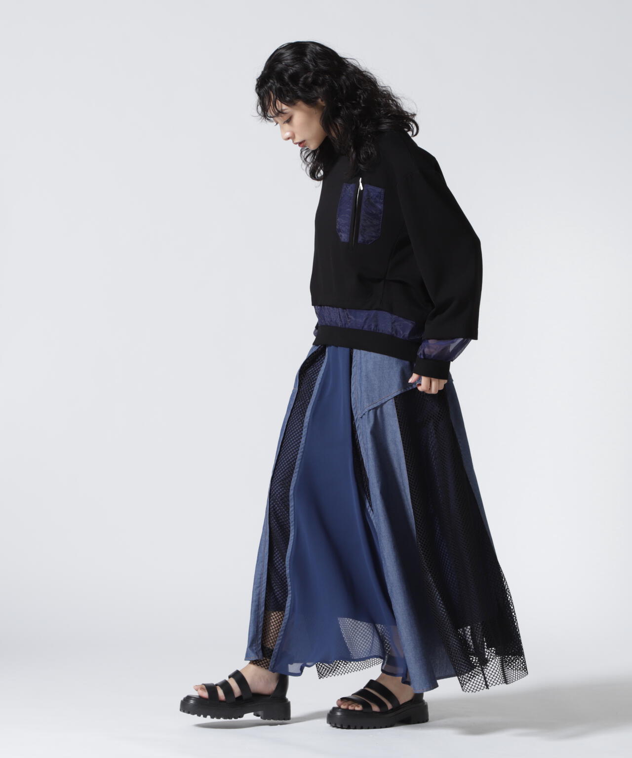 AULA AILA（アウラ アイラ）別注シアーコンビネーションプルオーバー