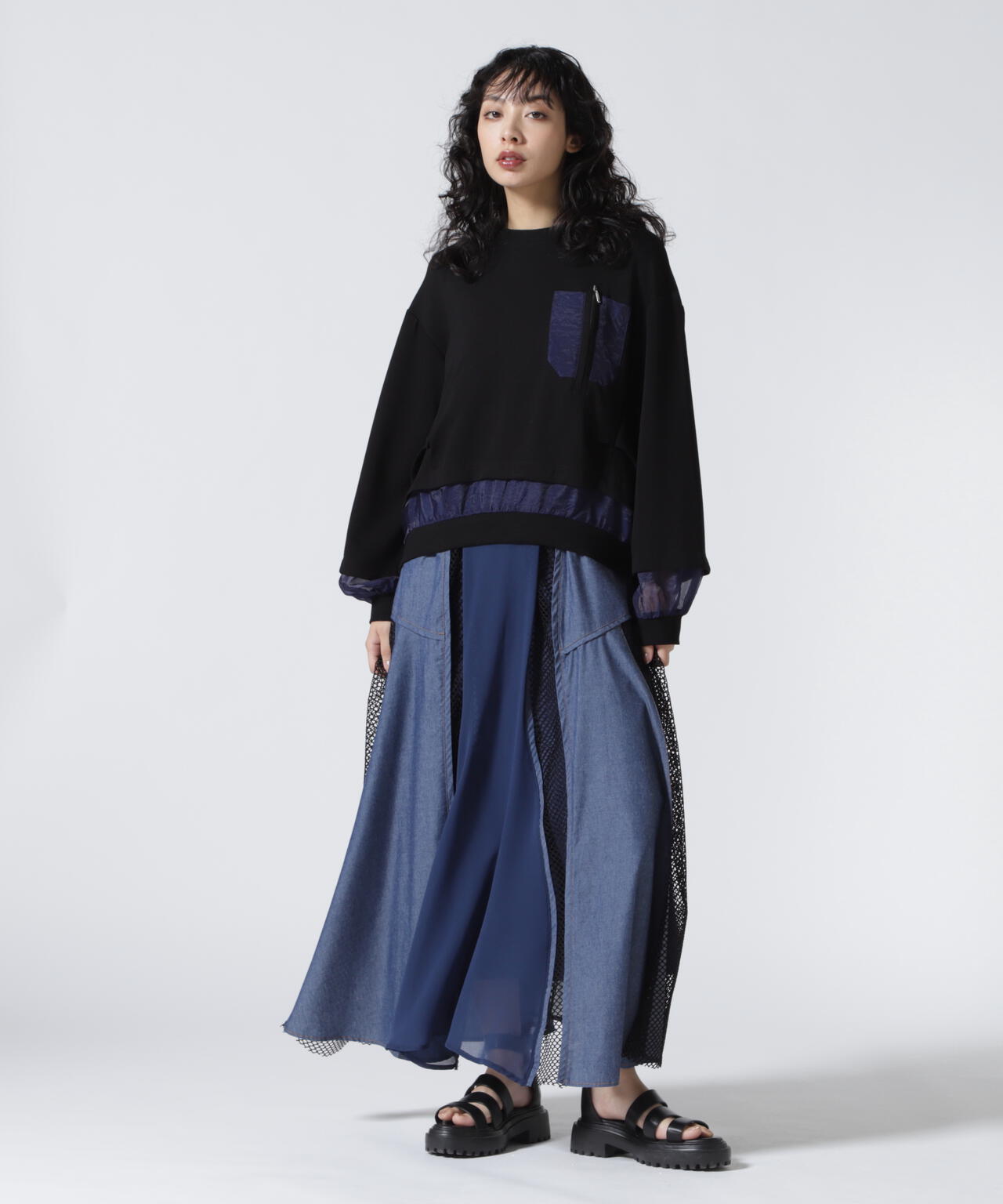 AULA AILA（アウラ アイラ）別注シアーコンビネーションプルオーバー