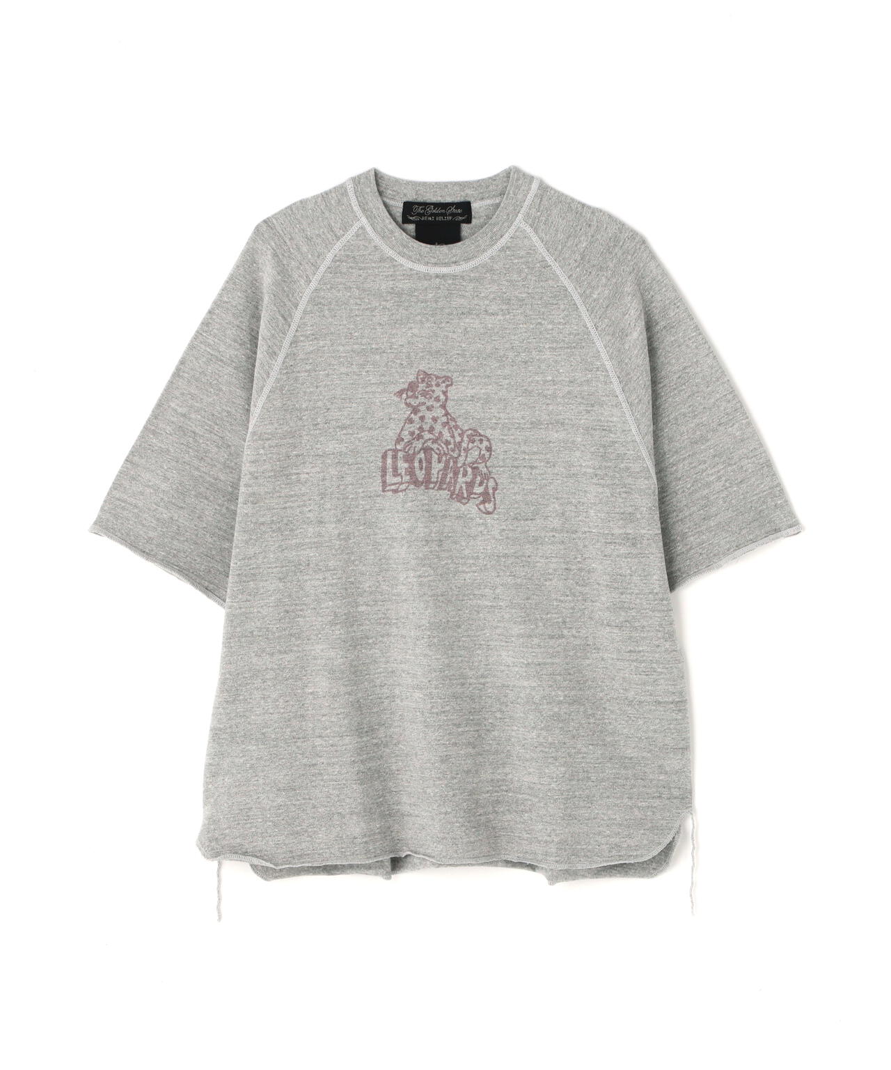 REMI RELIEF(レミレリーフ)別注 SP加工8/天竺ラグランT GREY(LEOPARDS)