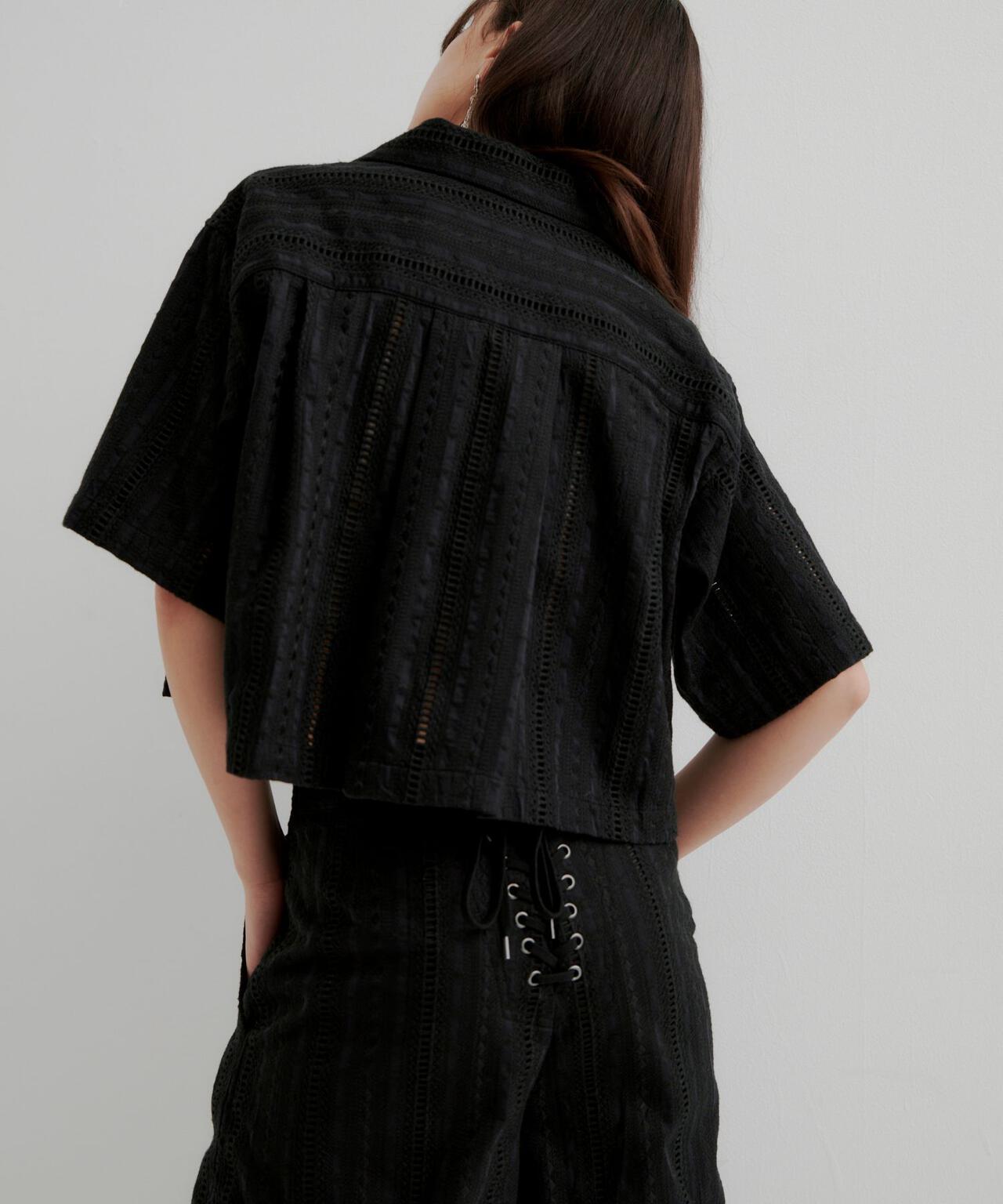 Schott×RUMBLE RED（ショット×ランブルレッド）オリジナル刺繍半袖開襟シャツ