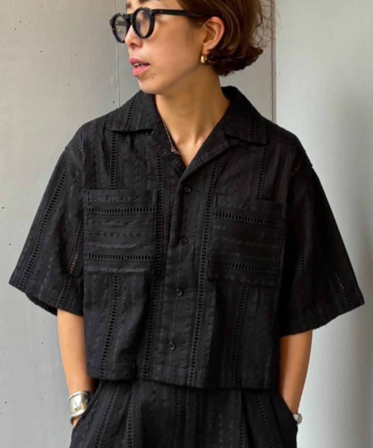 Schott×RUMBLE RED（ショット×ランブルレッド）オリジナル刺繍半袖開襟シャツ