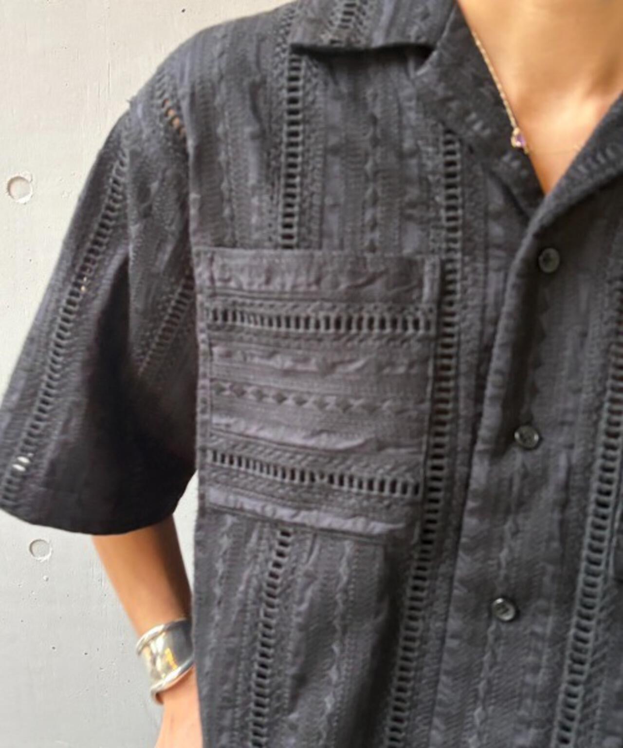Schott×RUMBLE RED（ショット×ランブルレッド）オリジナル刺繍半袖開襟シャツ