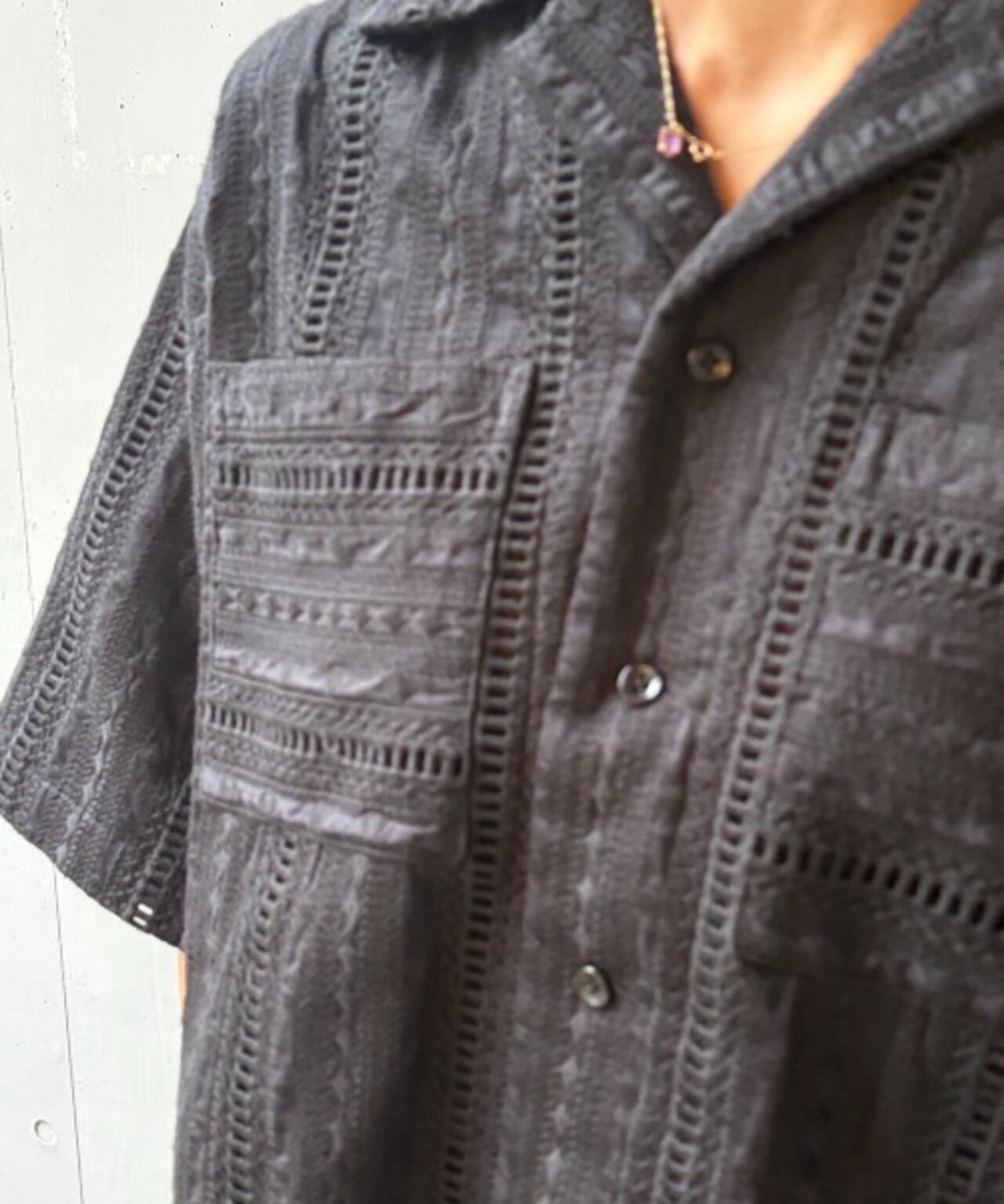 Schott×RUMBLE RED（ショット×ランブルレッド）オリジナル刺繍半袖開襟シャツ