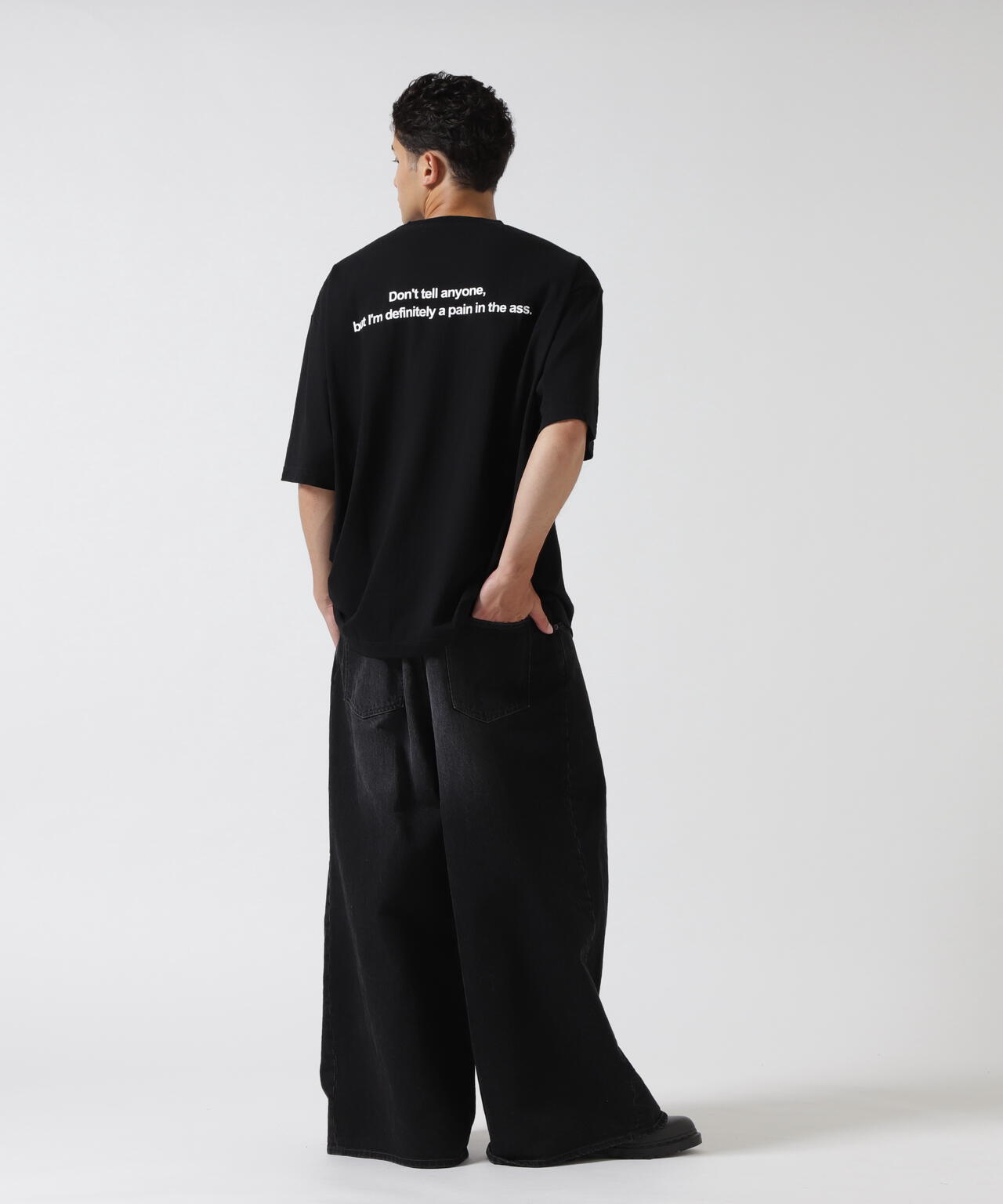 MINEDENIM（マインデニム）Monochrome Two tone Face Crewneck T-SH