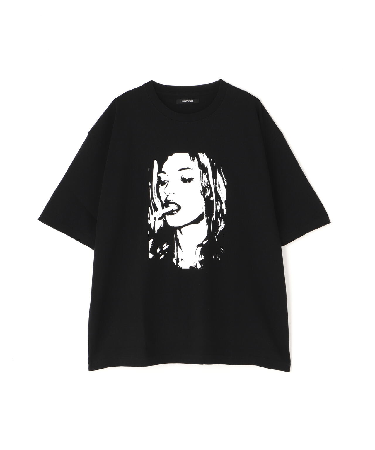 MINEDENIM（マインデニム）Monochrome Two tone Face Crewneck T-SH