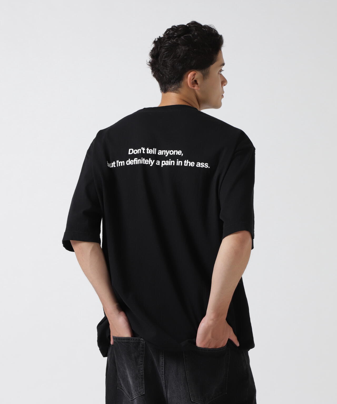 MINEDENIM（マインデニム）Monochrome Two tone Face Crewneck T-SH