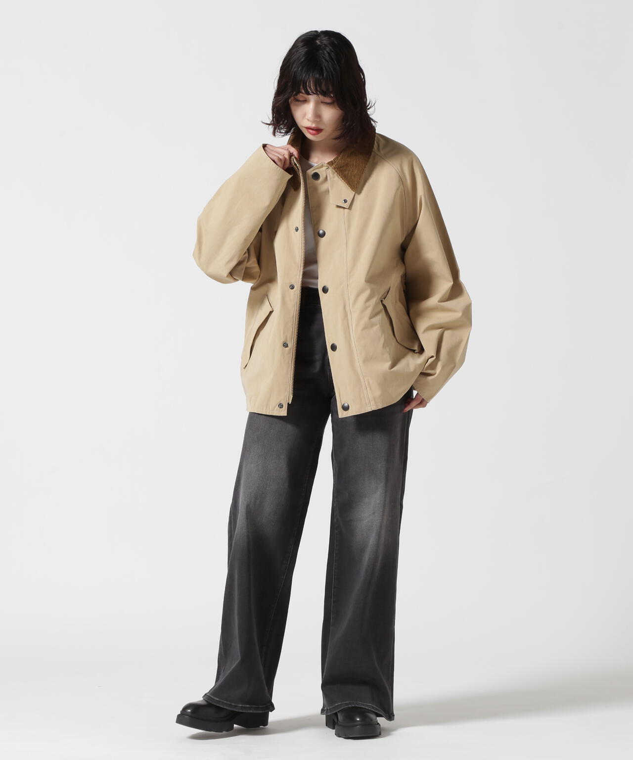 Barbour（バブアー）TRANSPORT / トランスポート/ピーチスキン コットン ショートレングスブルゾン