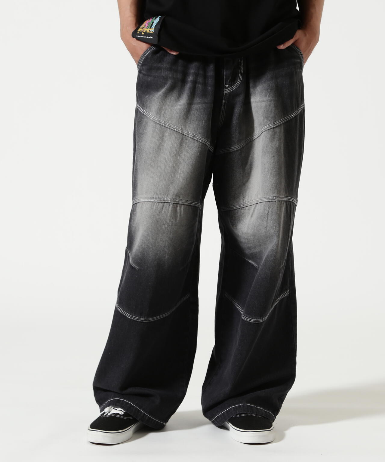 RENOVA（レノバ）BIKER DENIM EASY PANTS