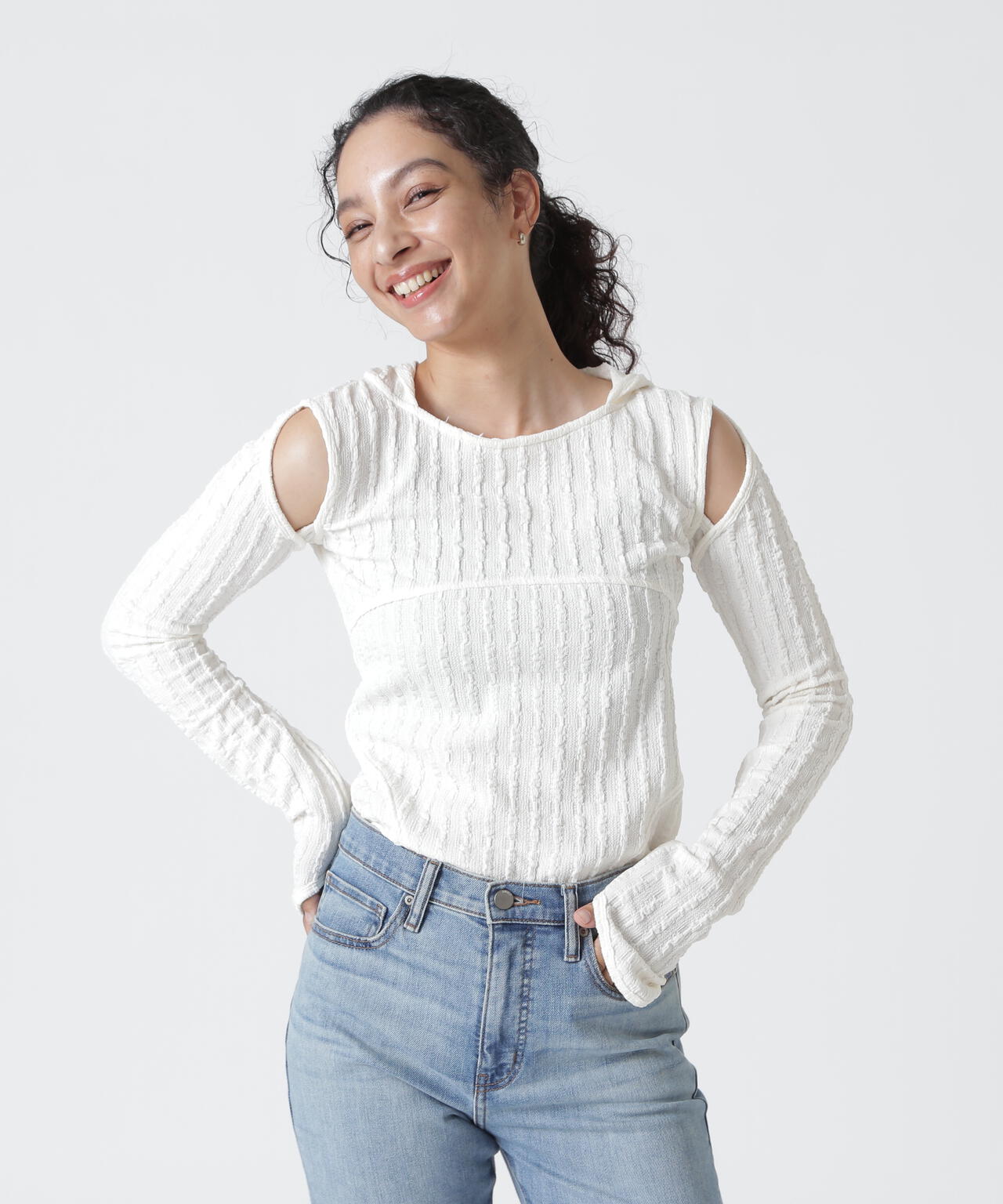 Knuth Marf（クヌースマーフ）hooded jacquard top