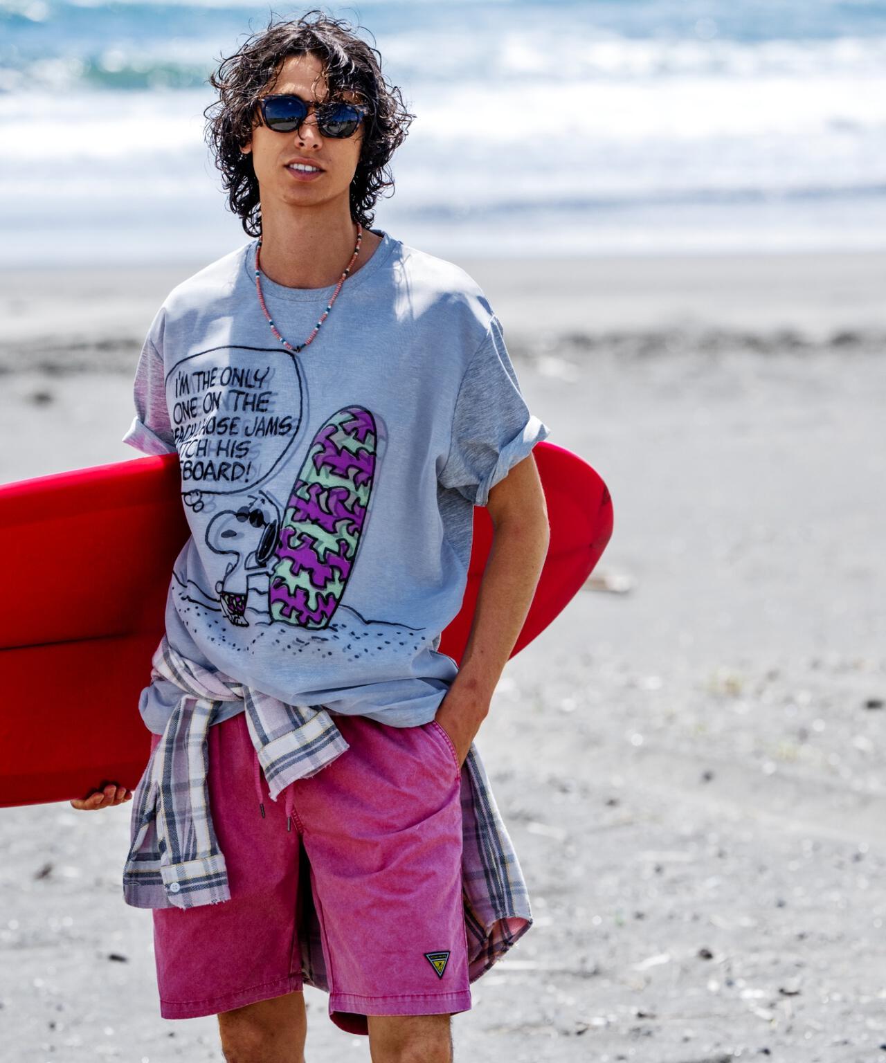 TRIPPY ART(トリッピーアート）SNOOPY ON THE BEACH 3D TEE