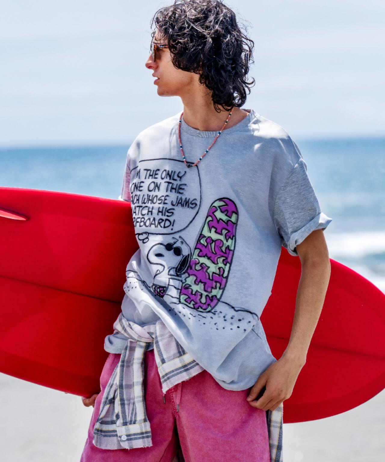 TRIPPY ART(トリッピーアート）SNOOPY ON THE BEACH 3D TEE