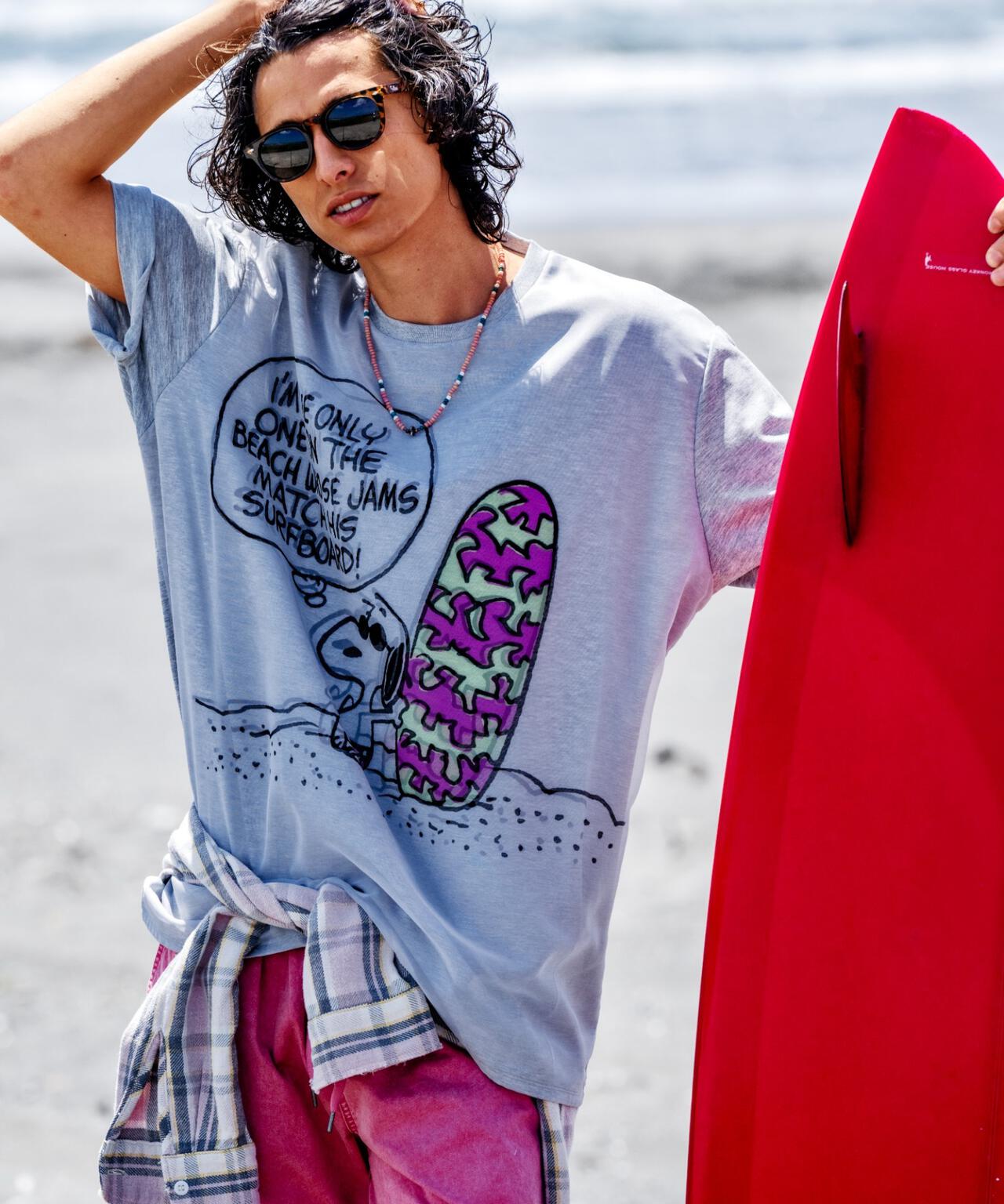 TRIPPY ART(トリッピーアート）SNOOPY ON THE BEACH 3D TEE
