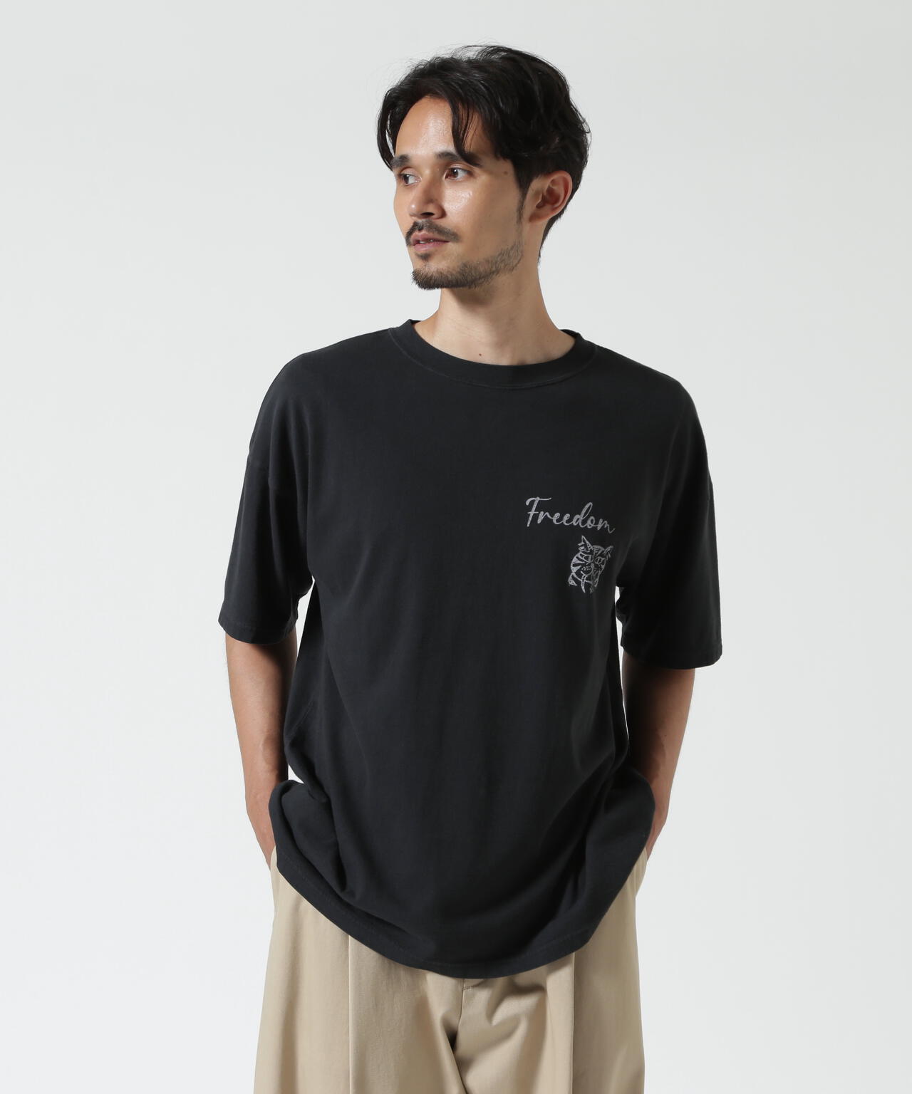 REMI RELIEF（レミレリーフ） 別注20/-天竺BIGサイズTシャツ（FREEDOM）