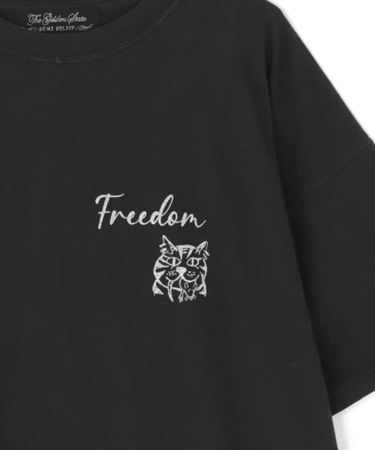 REMI RELIEF（レミレリーフ） 別注20/-天竺BIGサイズTシャツ（FREEDOM）