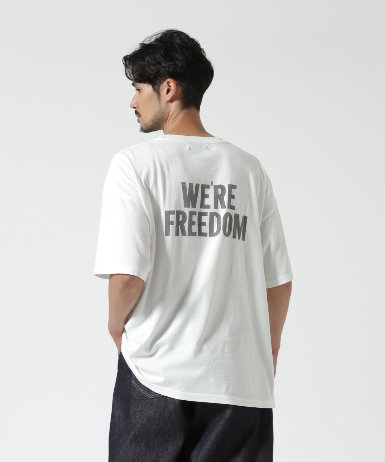 REMI RELIEF（レミレリーフ） 別注20/-天竺BIGサイズTシャツ（FREEDOM）