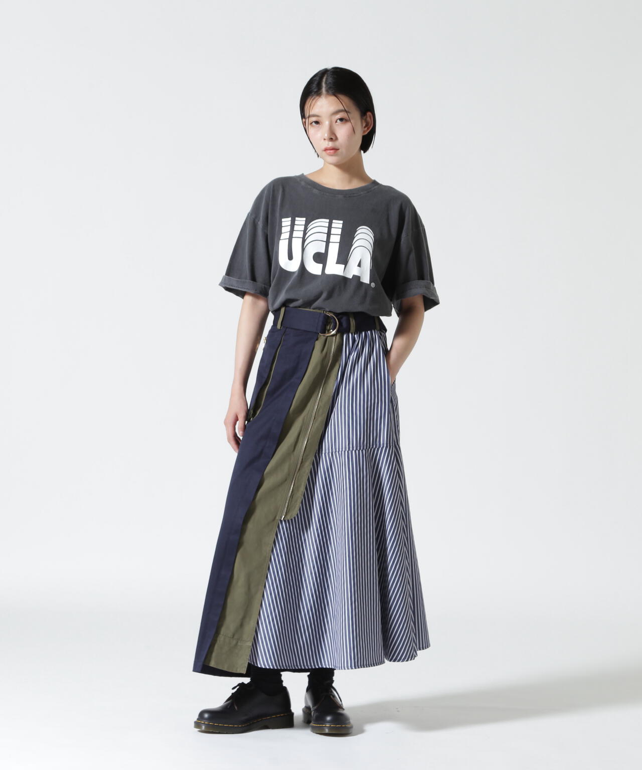 Risley(リズレー) 別注ベルト付アシンメトリーフレアスカート