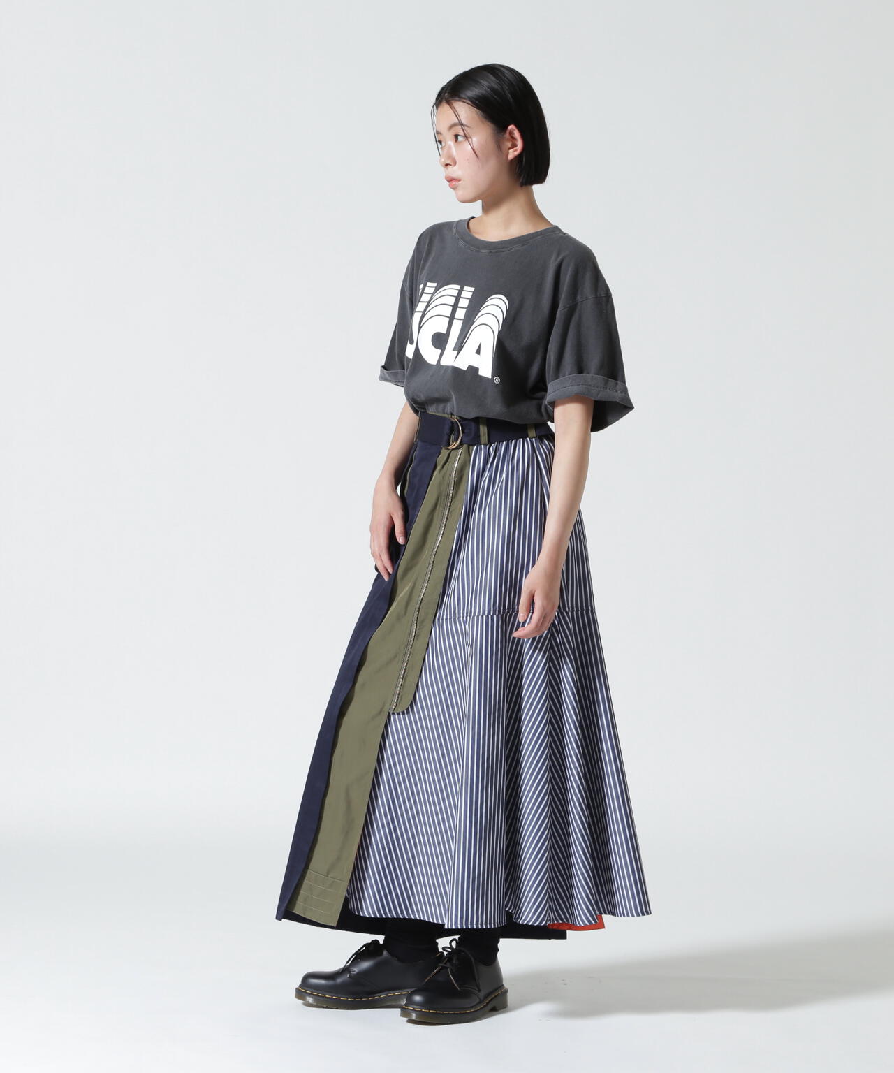 Risley(リズレー) 別注ベルト付アシンメトリーフレアスカート