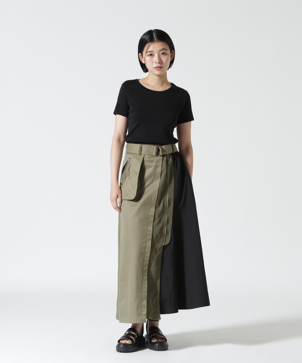 Risley(リズレー) 別注ベルト付アシンメトリーフレアスカート