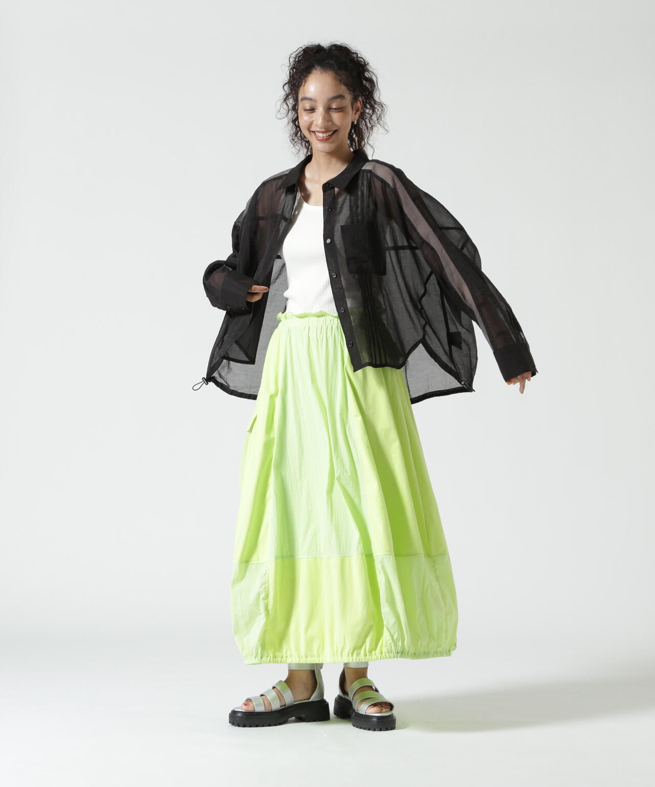 AULA AILA（アウラ アイラ）別注ステッチポイントシアーシャツ