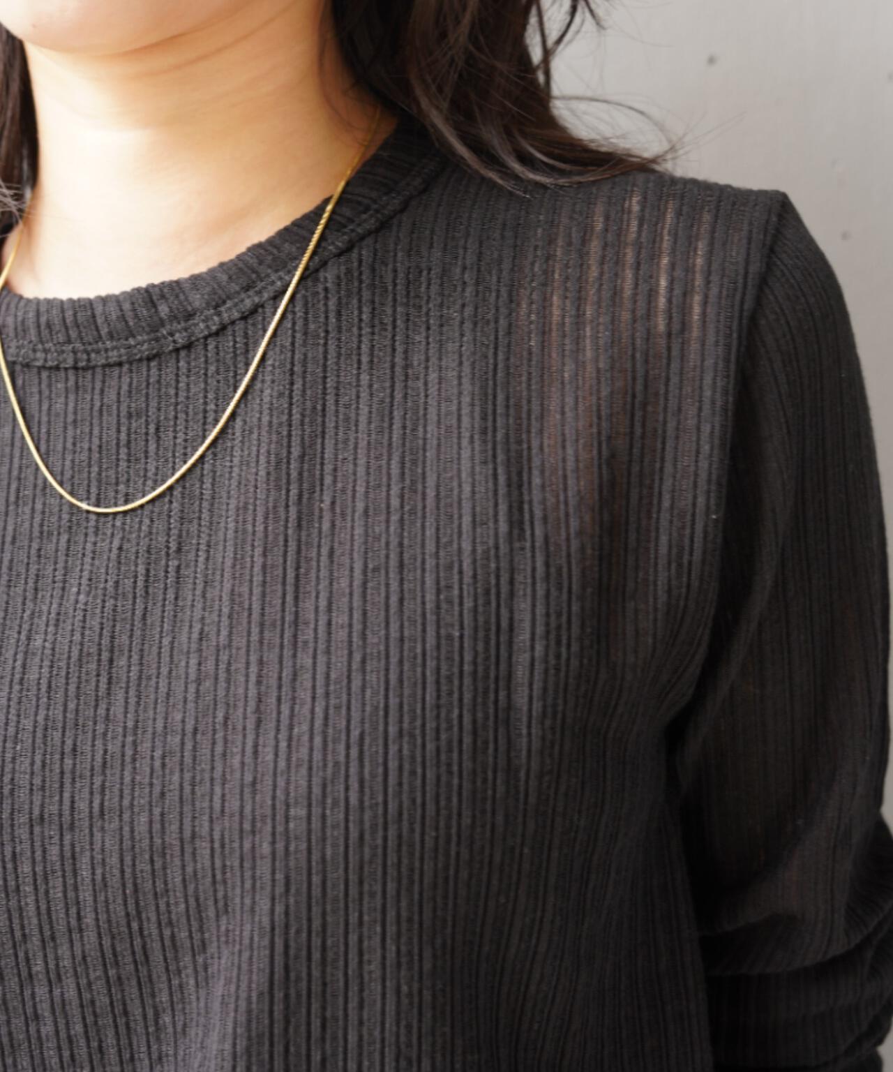 YENN（イエン）STRIPE SHEER RIB TEE