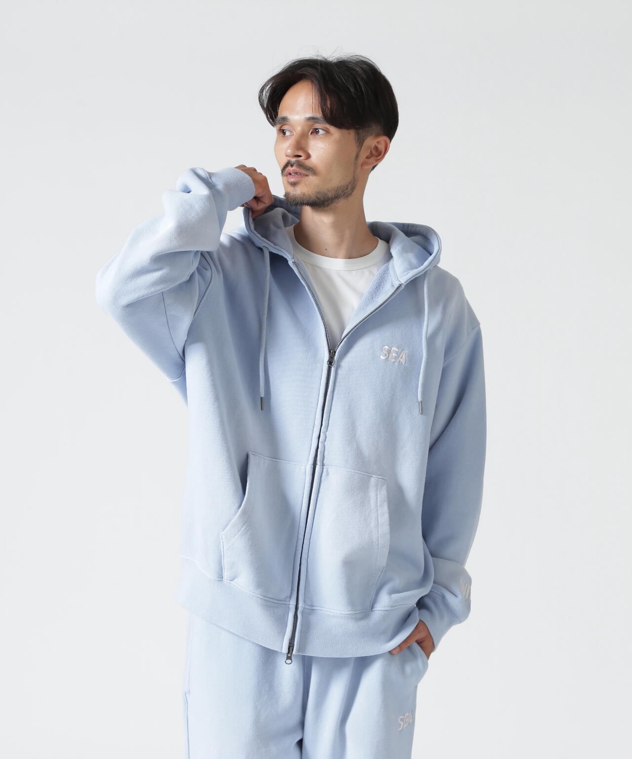 WIND AND SEA / SULFUR DYEING LOGO ZIP SWEATSHIRT