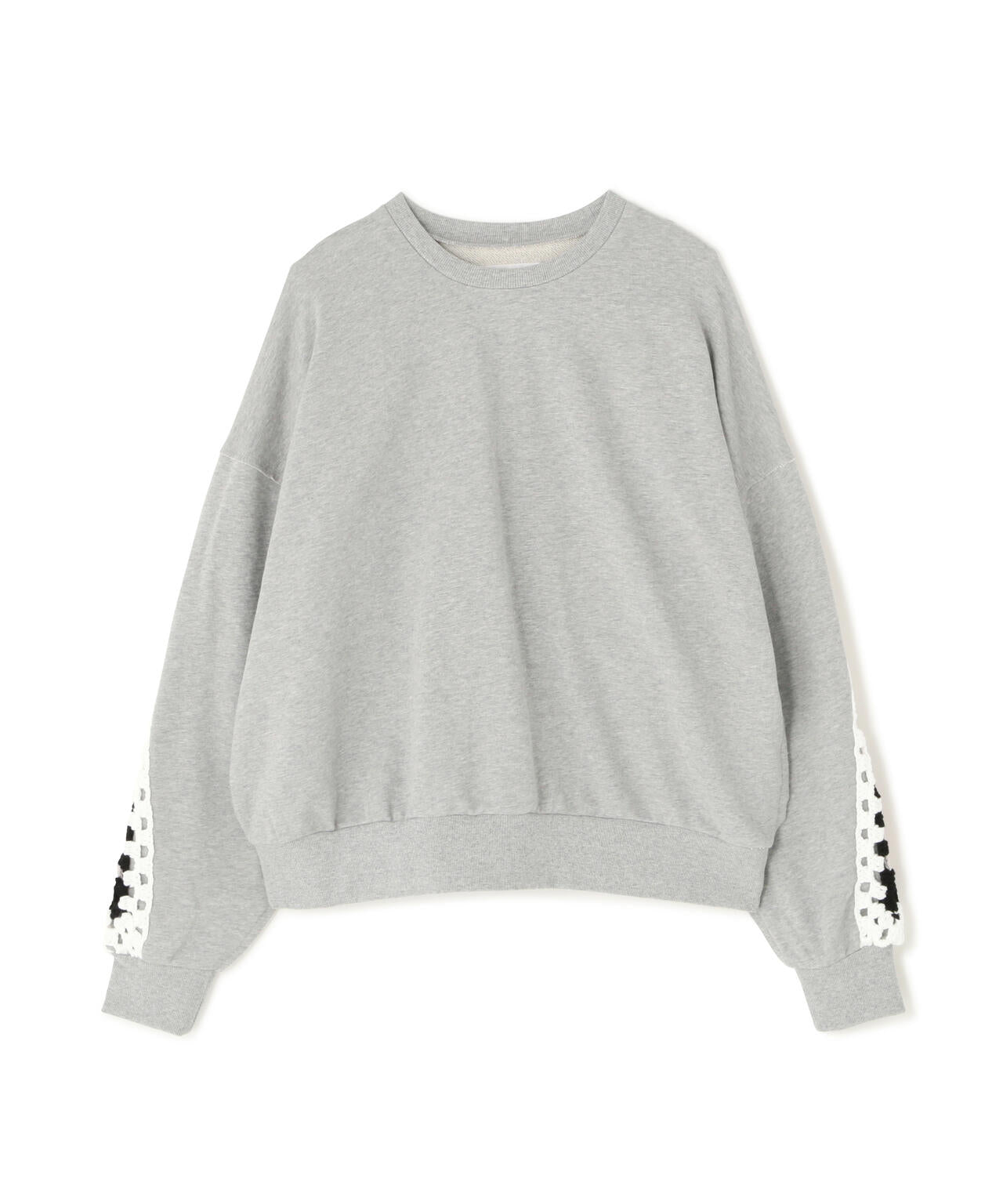 DISCOVERED（ディスカバード）別注CROCHET SLEEVE SWEAT(UNISEX)