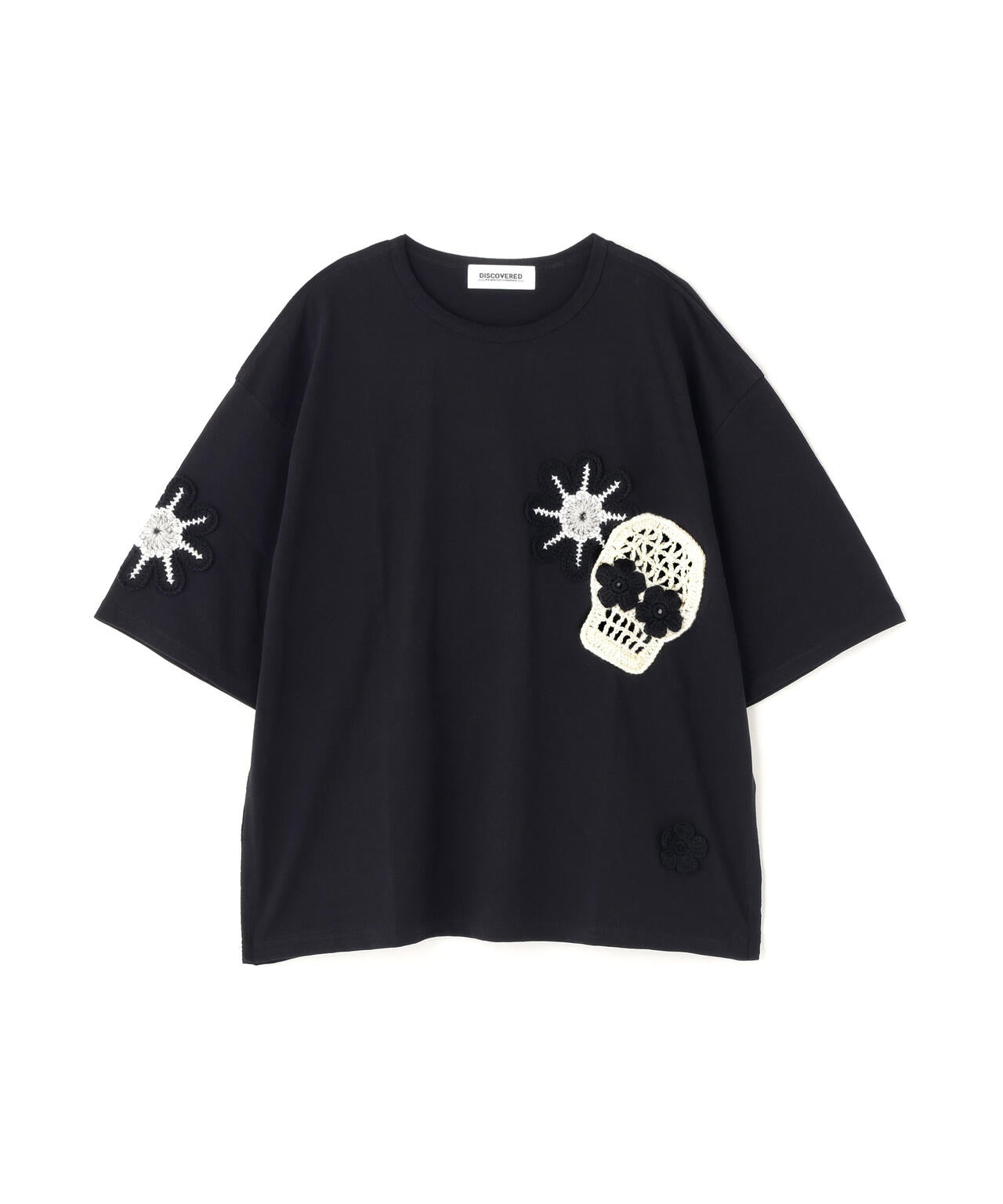 DISCOVERED / 別注MEXICAN SKULL CROCHET S/S TEE