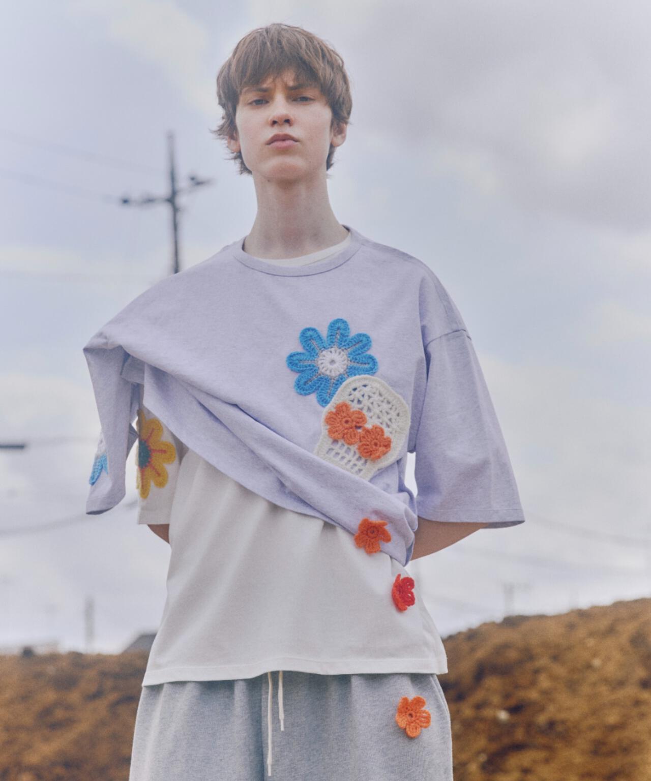 DISCOVERED / 別注MEXICAN SKULL CROCHET S/S TEE