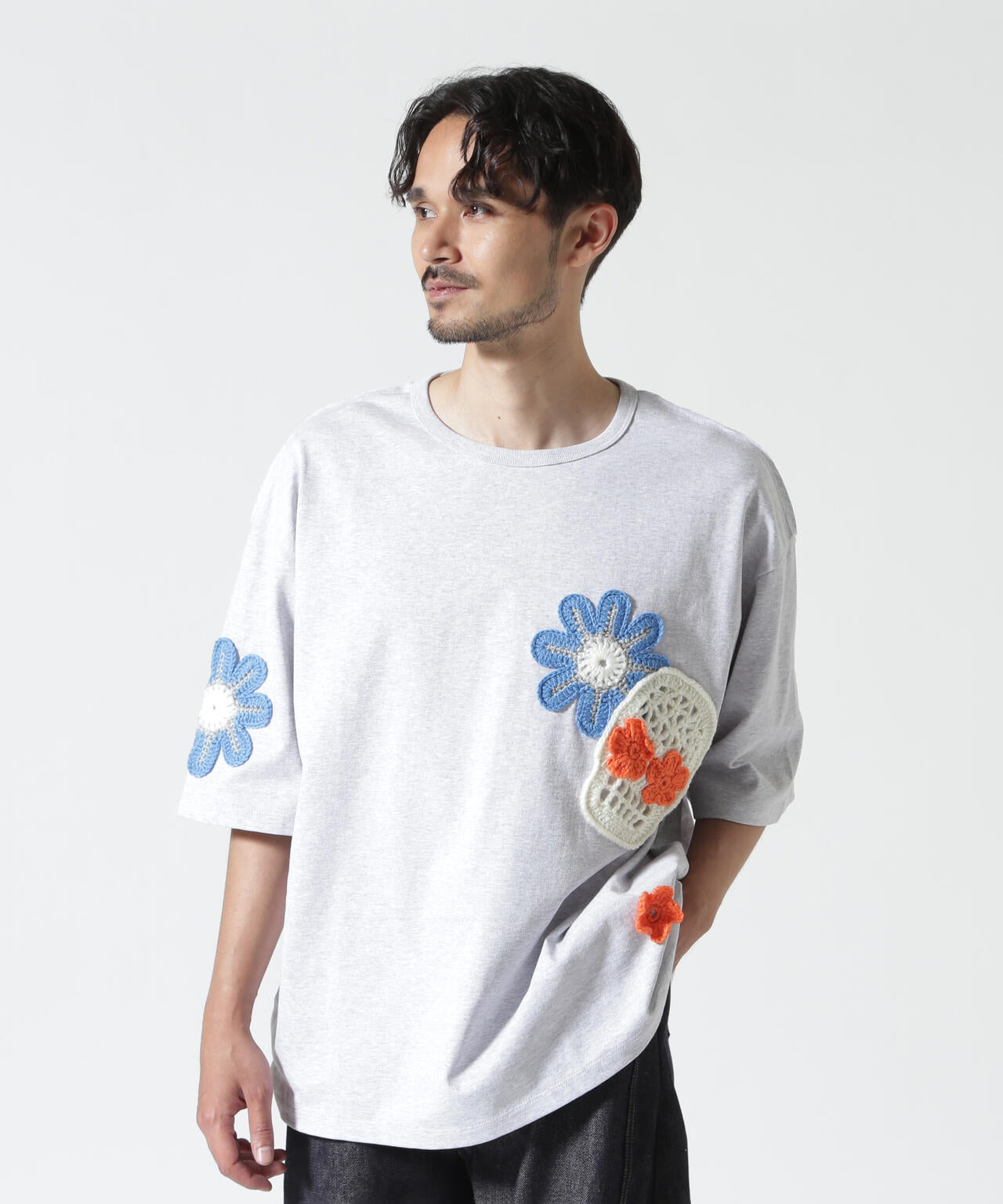 DISCOVERED / 別注MEXICAN SKULL CROCHET S/S TEE