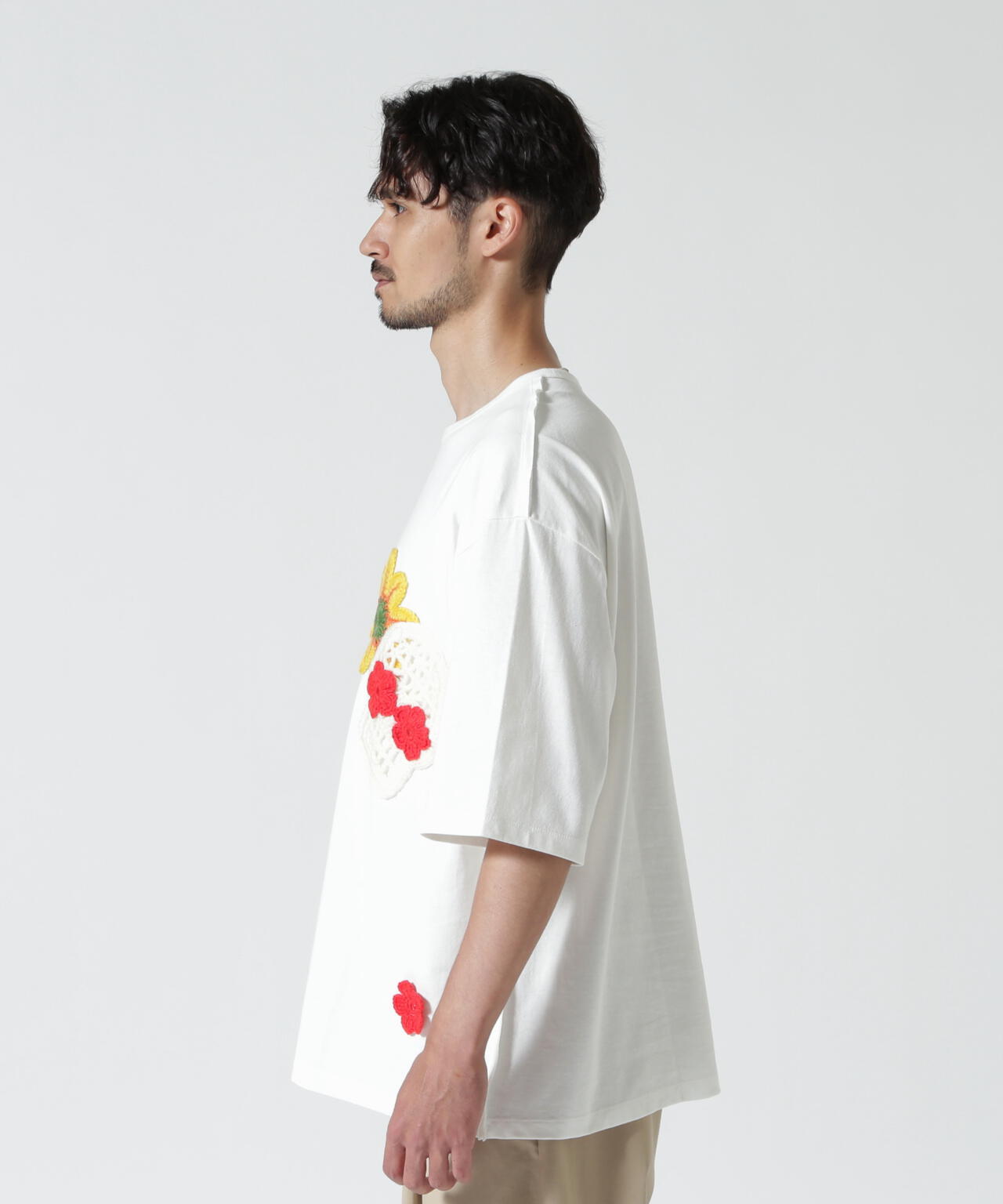 DISCOVERED / 別注MEXICAN SKULL CROCHET S/S TEE