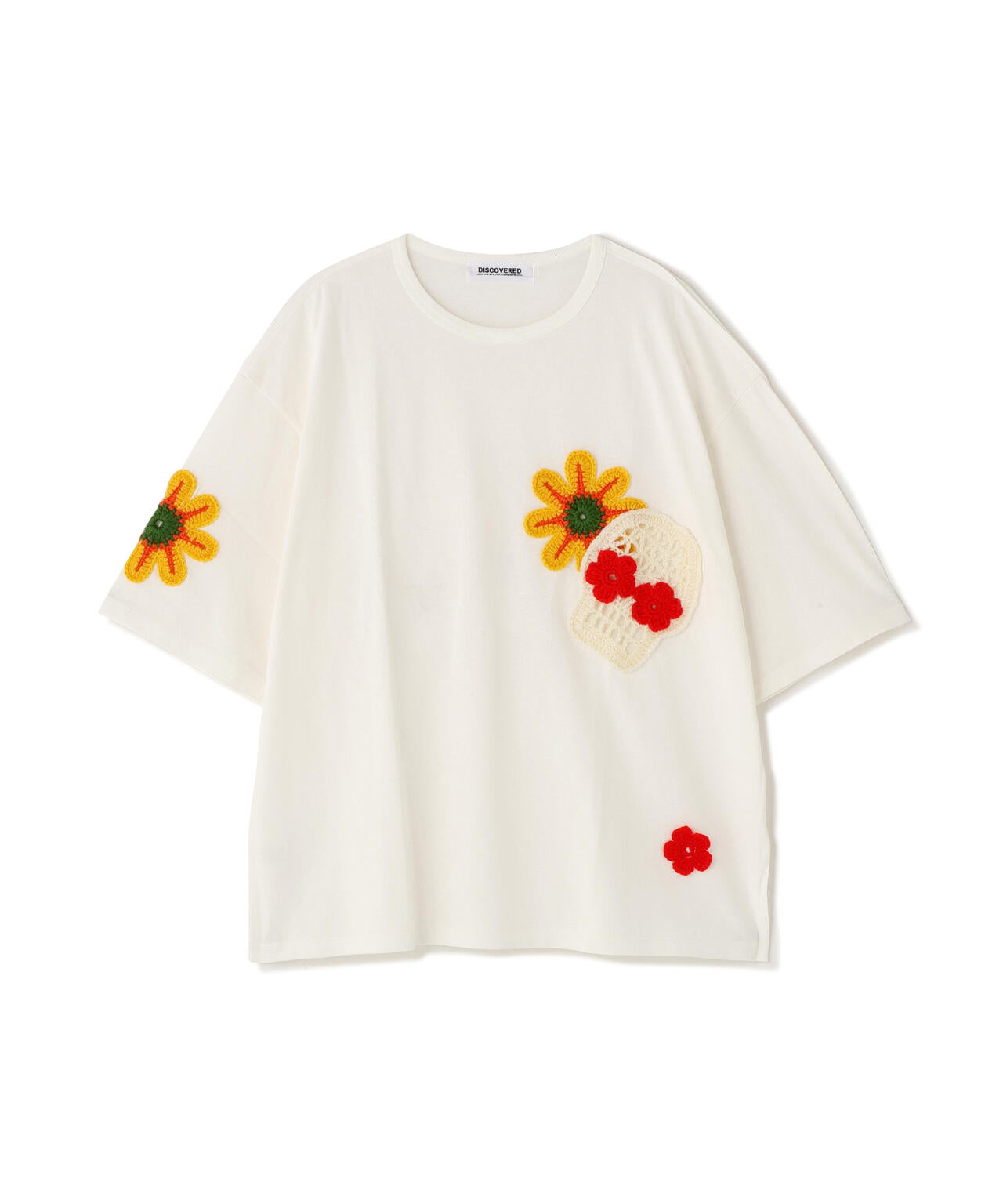 DISCOVERED / 別注MEXICAN SKULL CROCHET S/S TEE