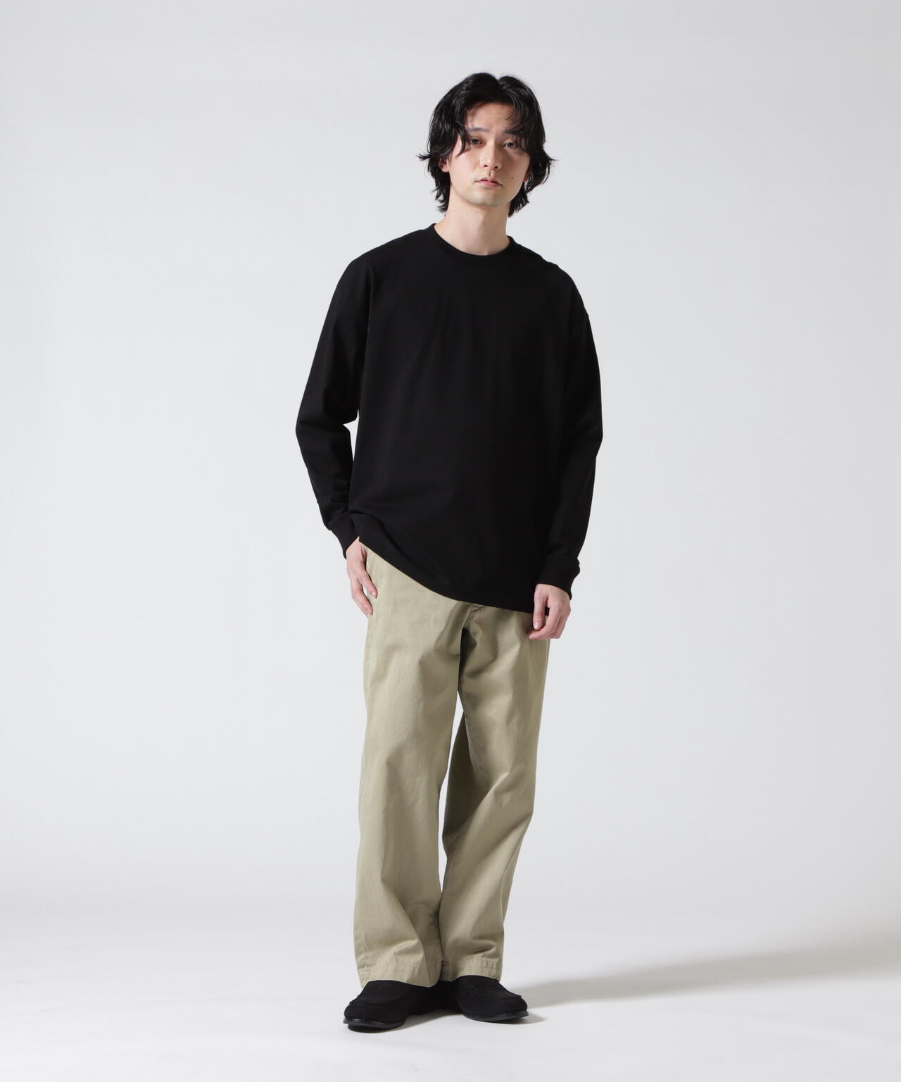 ATON (エイトン)12/- AIR SPINNING | LOOSE FIT LONG SLEEVE T-SHIRT