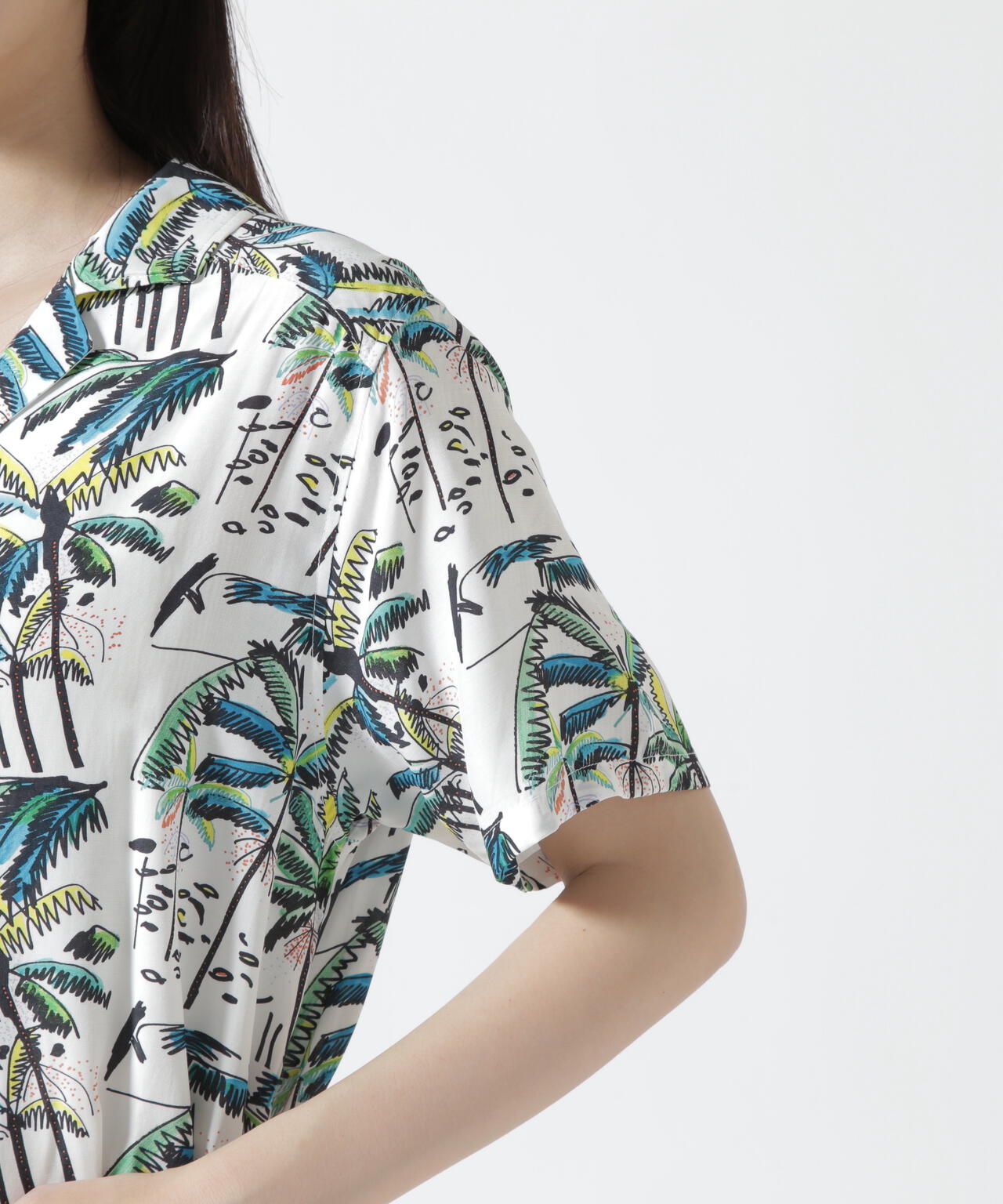 Aloha Blossom/アロハ ブロッサム/PALM TREE DRESS WHITE