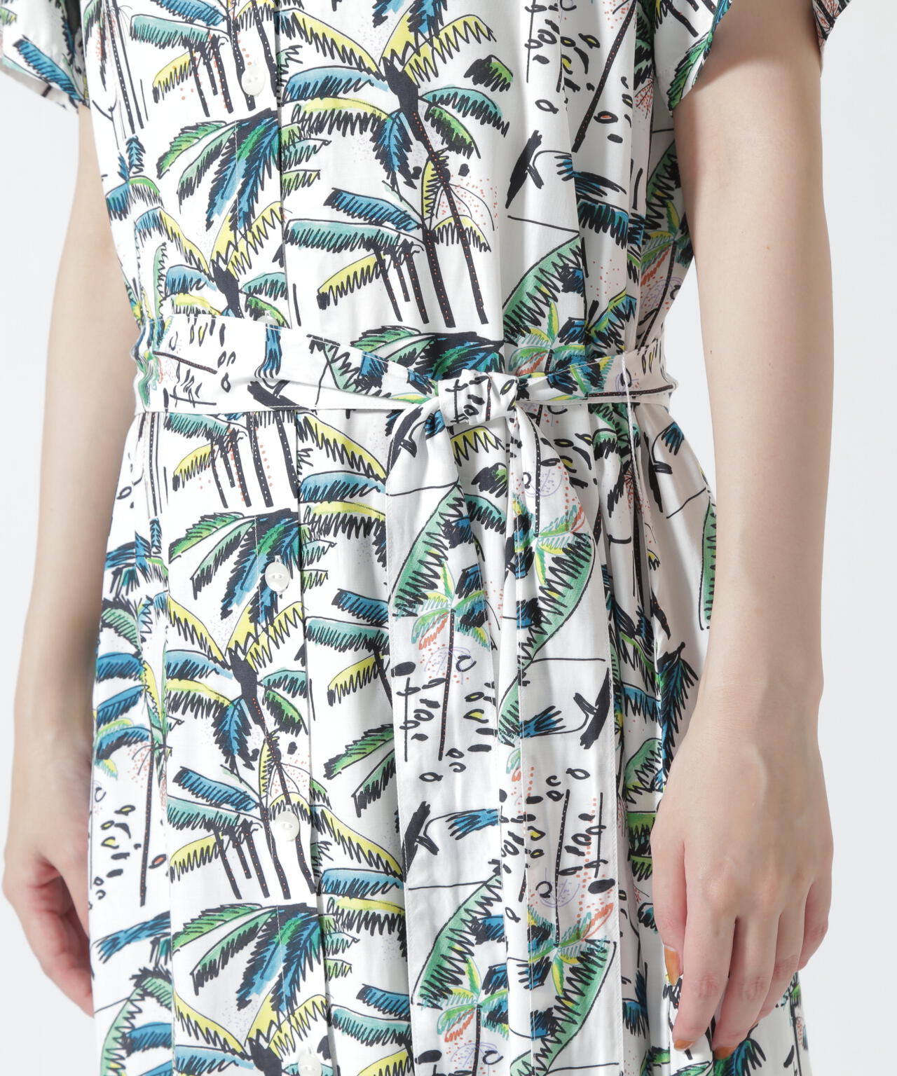 Aloha Blossom/アロハ ブロッサム/PALM TREE DRESS WHITE