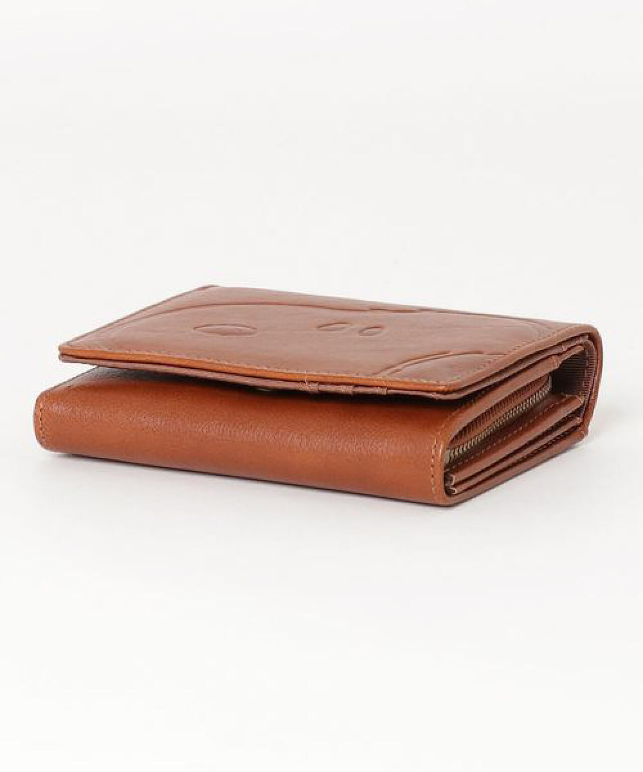 SNOOPY LEATHER COLLECTION/スヌーピーレザーコレクション/スヌーピーフェイス二つ折れ財布/本革レザー