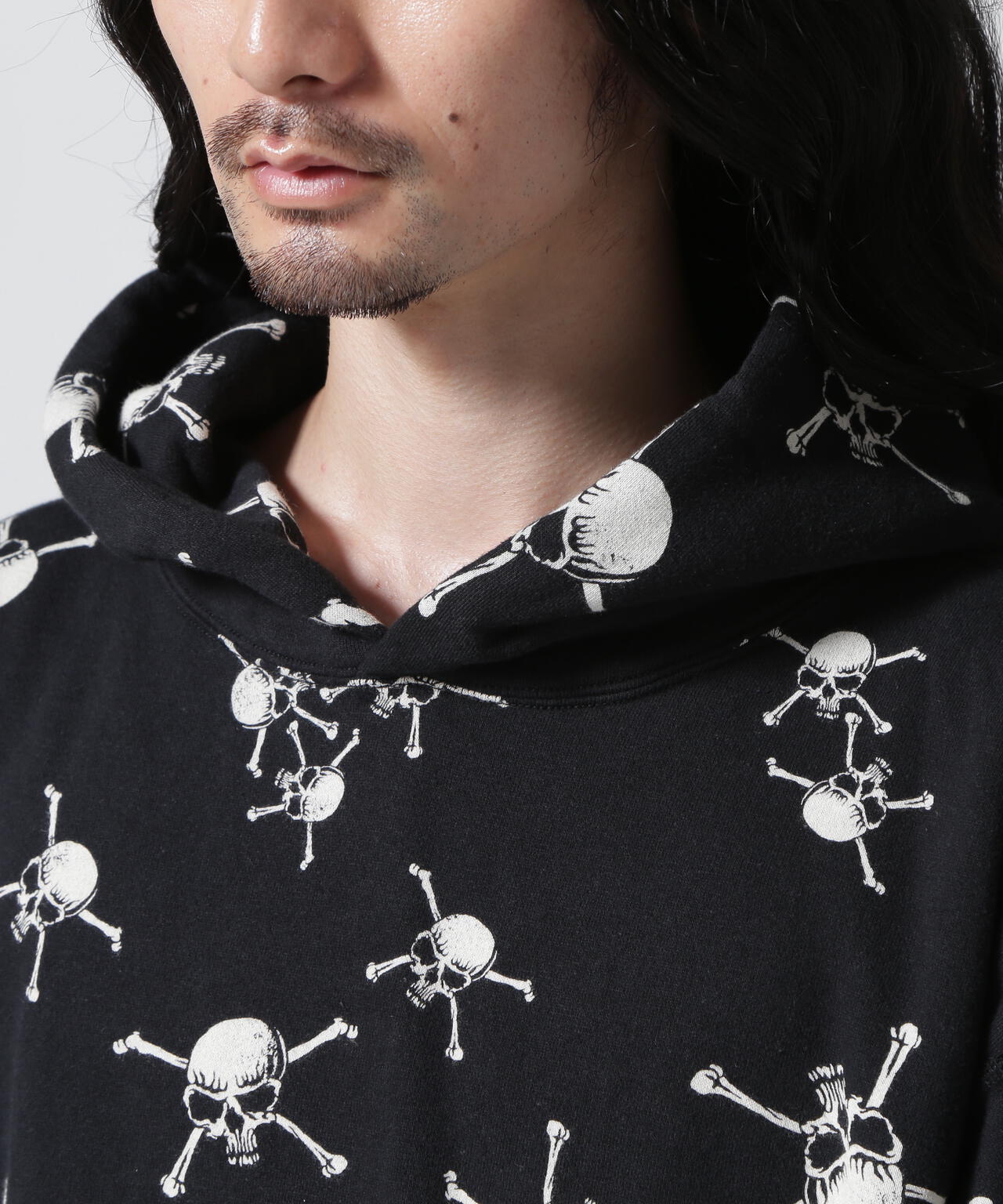 SAINT MICHAEL/セント マイケル/SA_CRW SWT/SKULL/BLACK