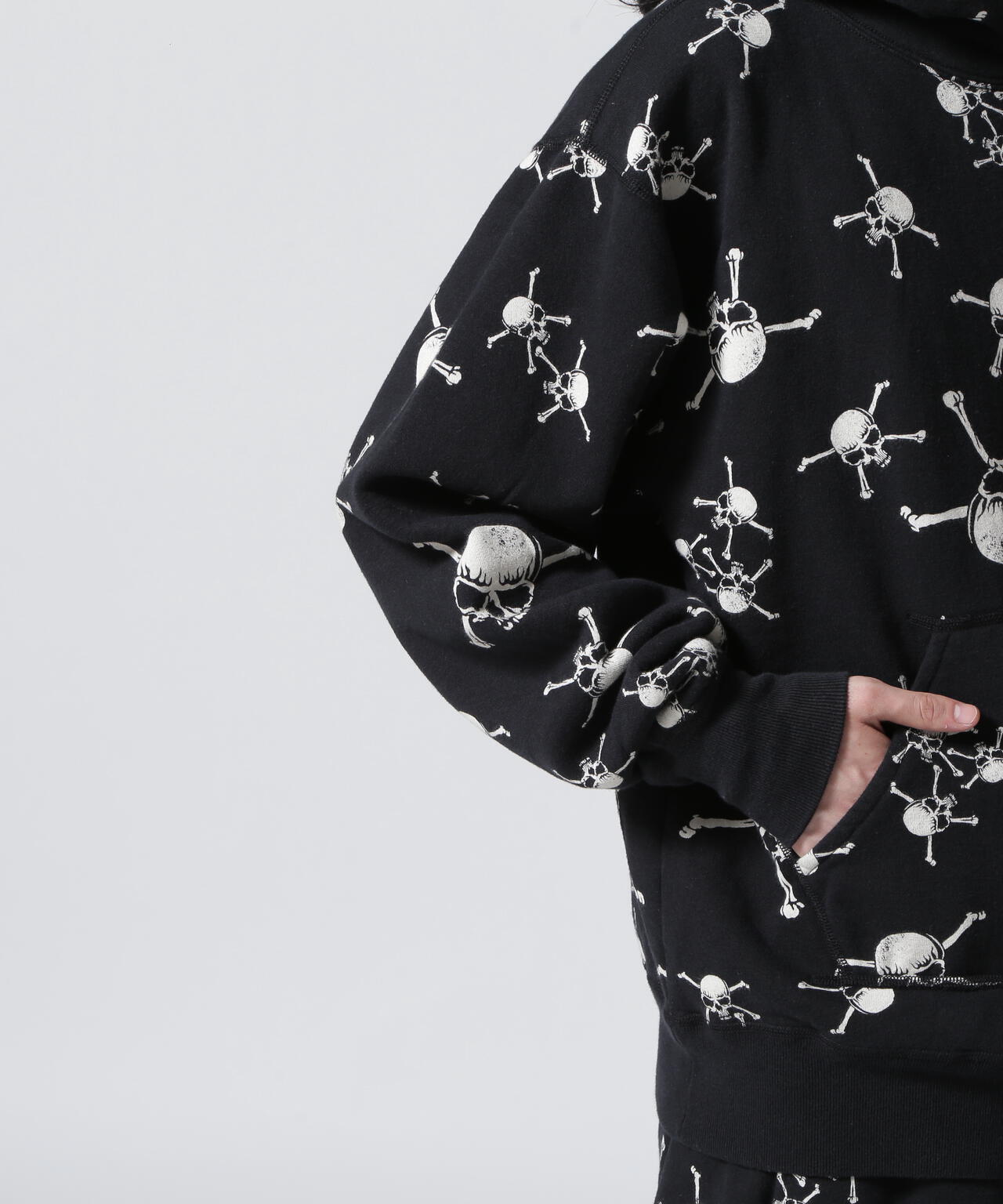 SAINT MICHAEL/セント マイケル/SA_CRW SWT/SKULL/BLACK
