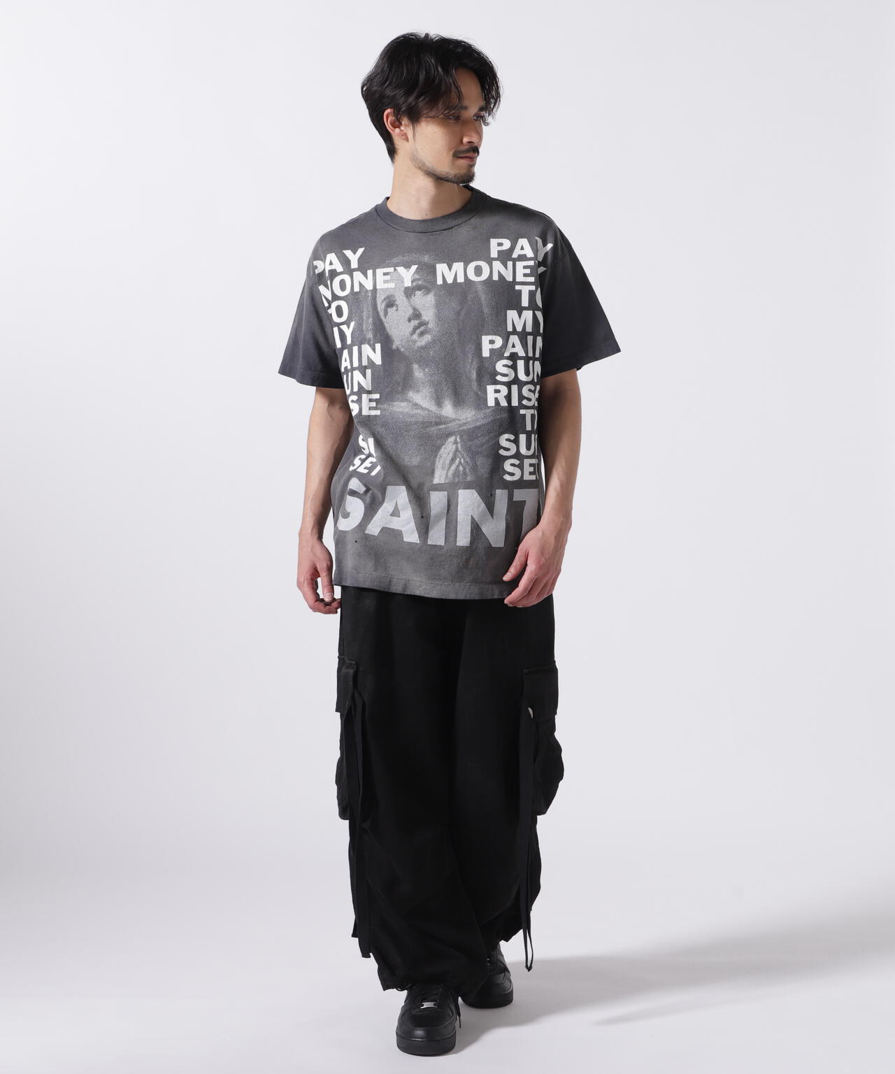SAINT MICHAEL/セント マイケル×PTP/SS TEE/STAY REAL/BLK